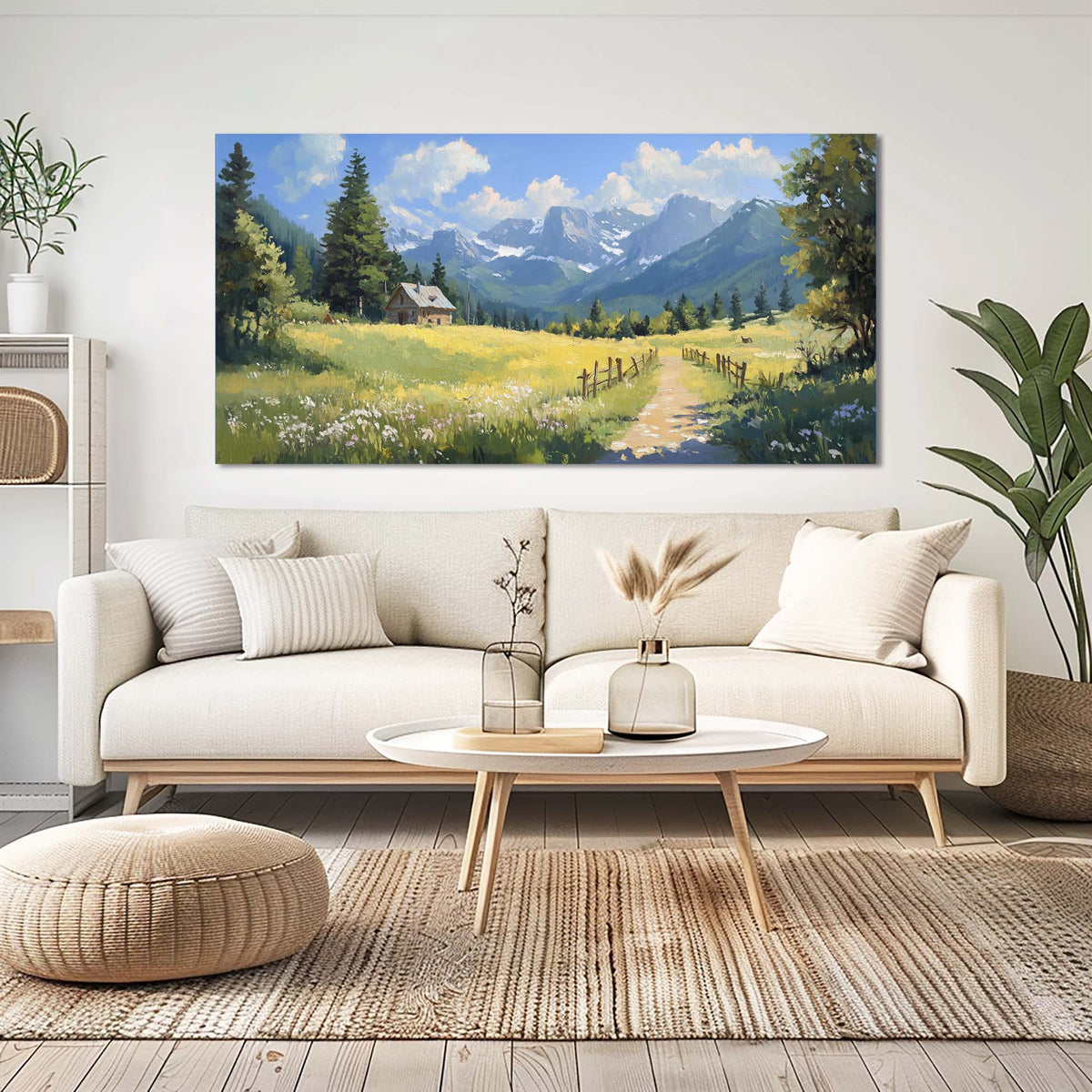Khaki Country Nature Wall Art Canvas Painting Prints Artwor Office Bedroom Living Room Decor