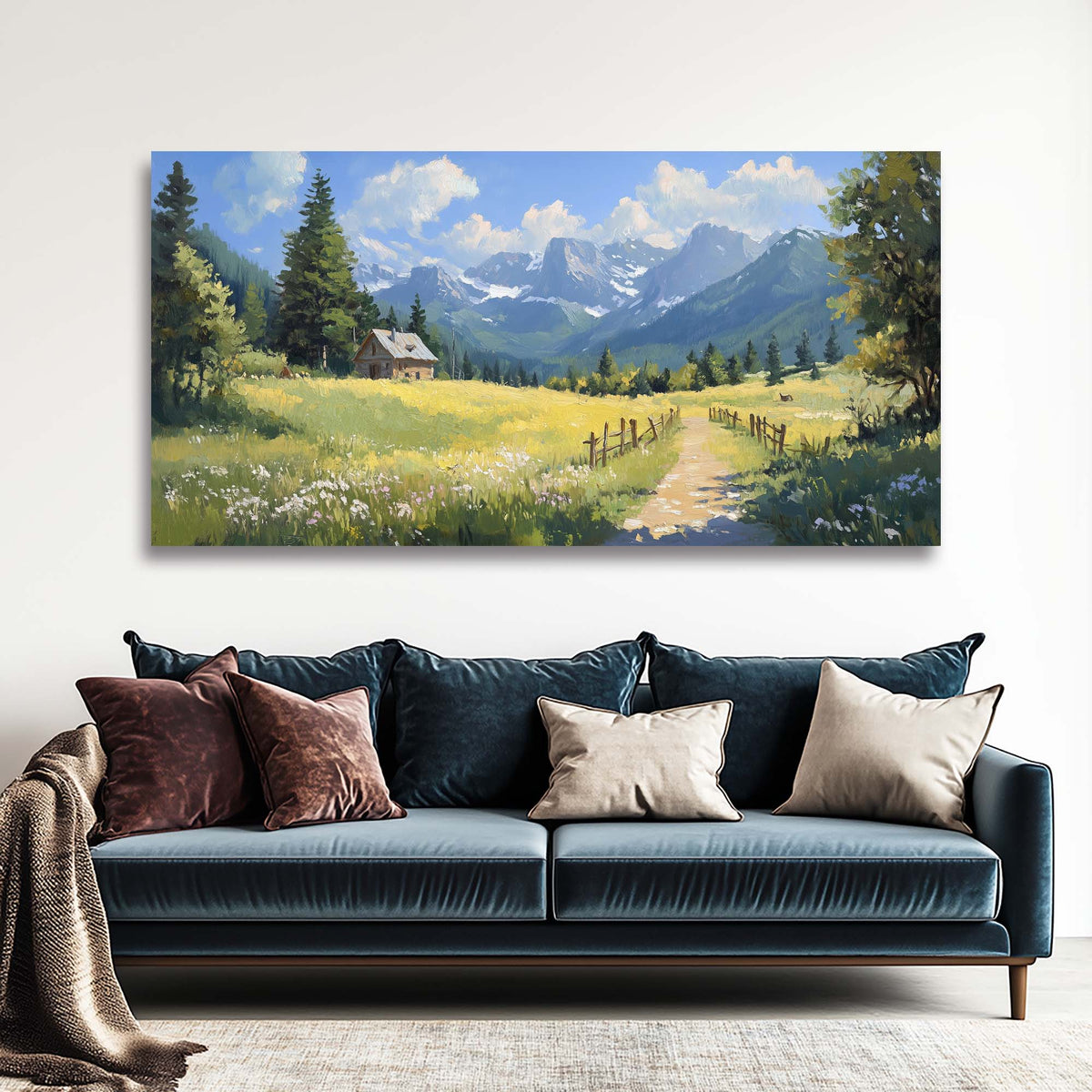 Khaki Country Nature Wall Art Canvas Painting Prints Artwor Office Bedroom Living Room Decor