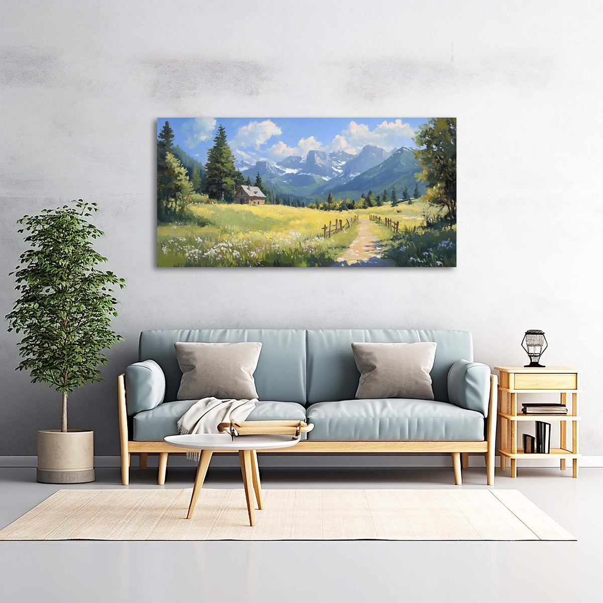 Khaki Country Nature Wall Art Canvas Painting Prints Artwor Office Bedroom Living Room Decor