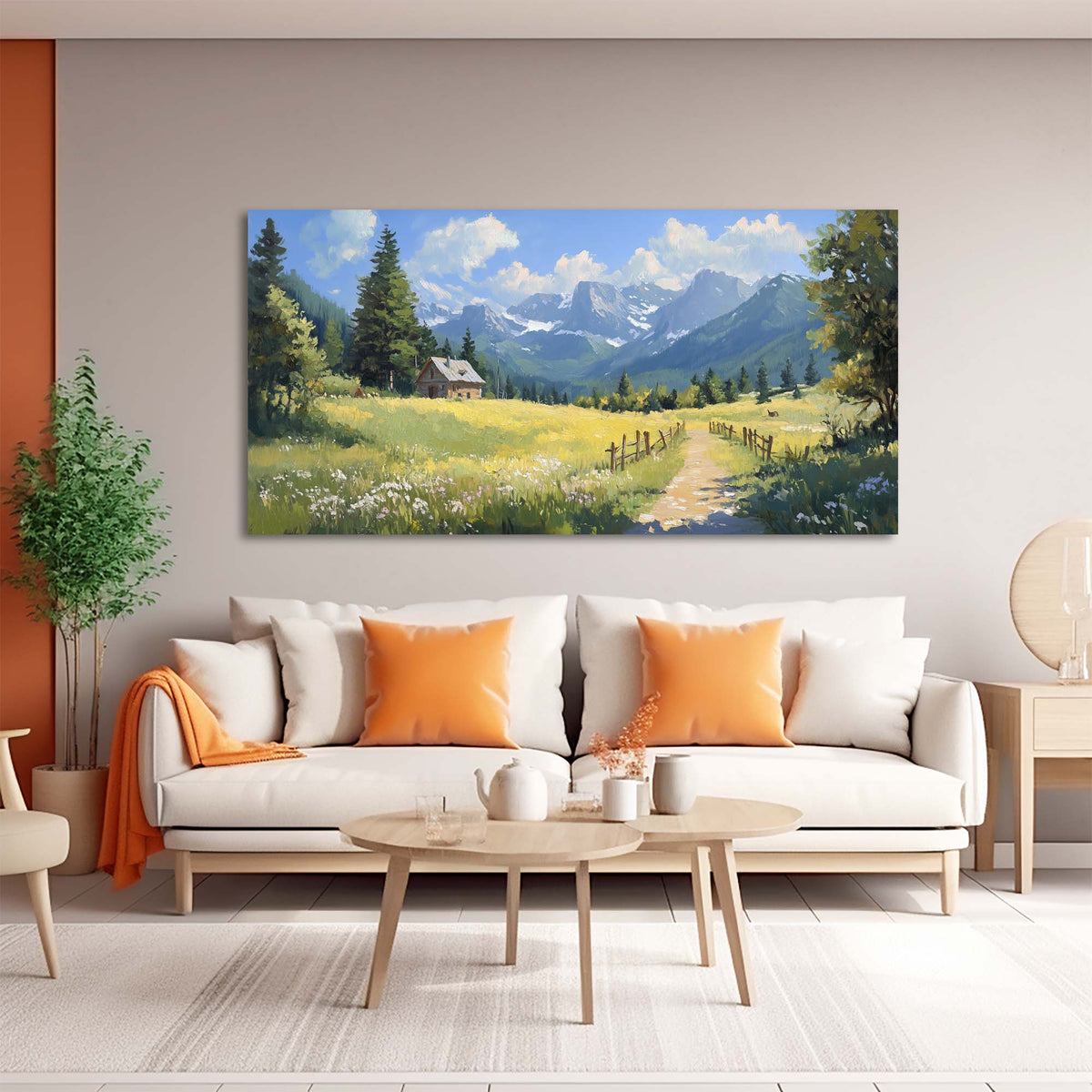 Khaki Country Nature Wall Art Canvas Painting Prints Artwor Office Bedroom Living Room Decor