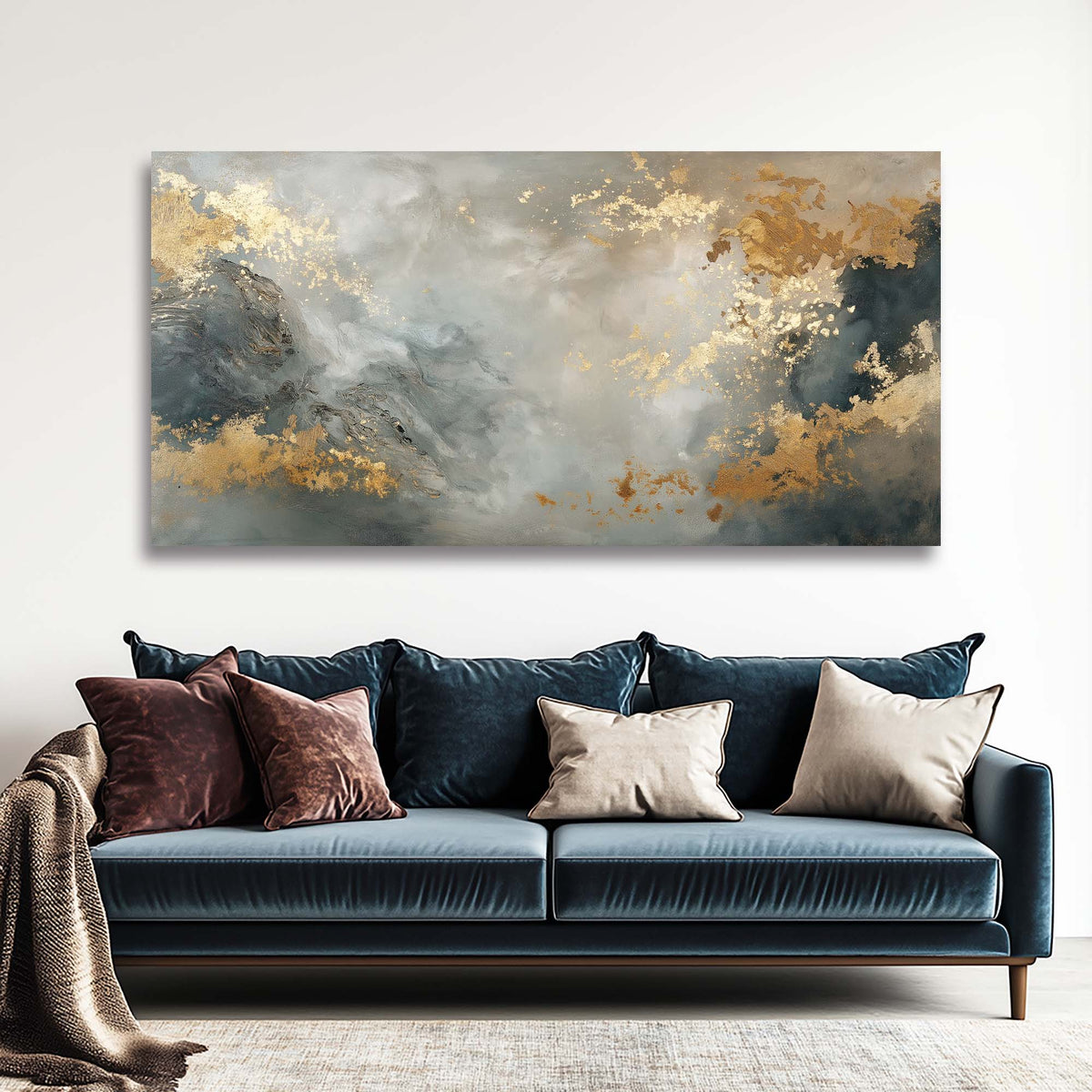 White Abstract Abstract Wall Art for Living Room Canvas Painting Prints Artwork Family Bedroom Office Decor