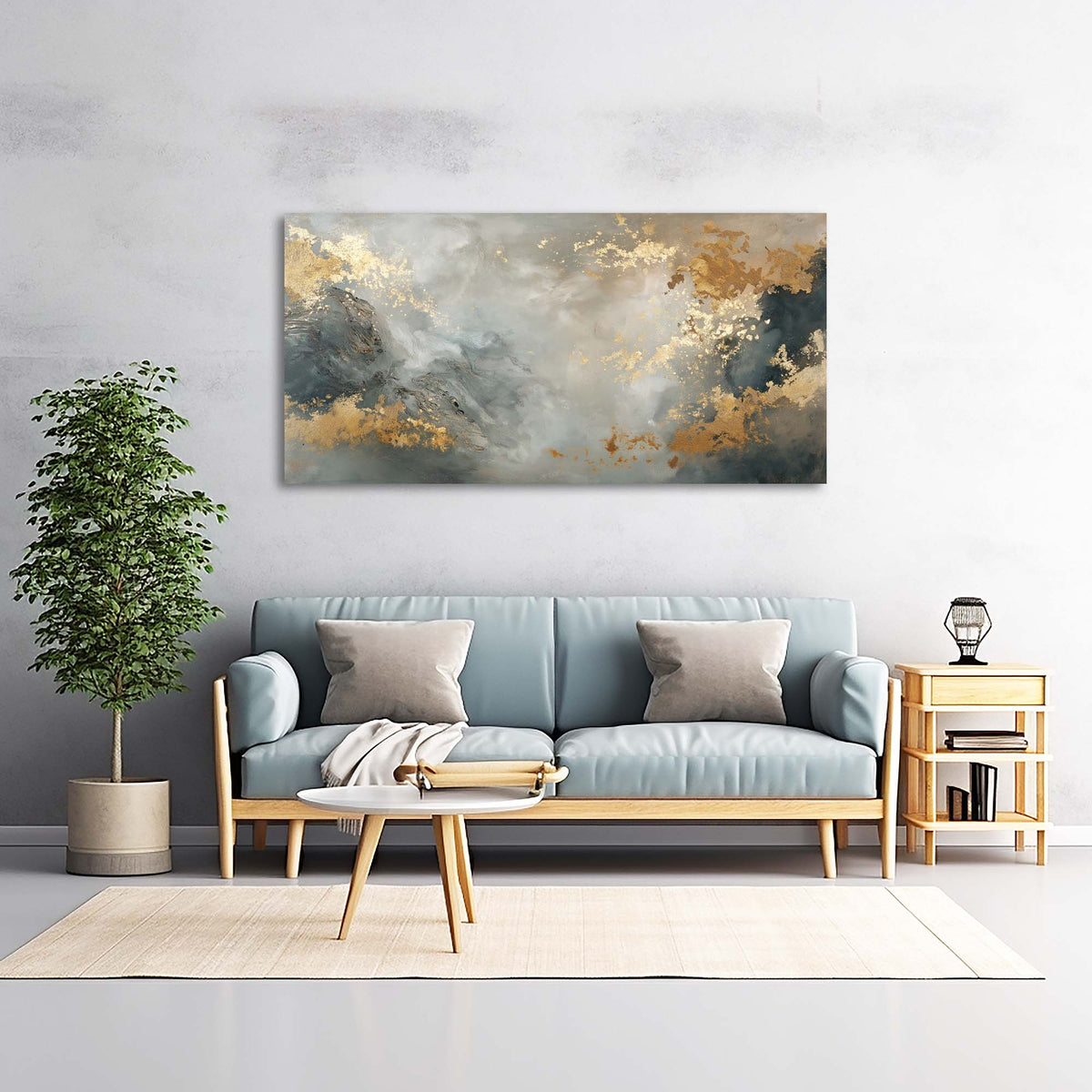 White Abstract Abstract Wall Art for Living Room Canvas Painting Prints Artwork Family Bedroom Office Decor