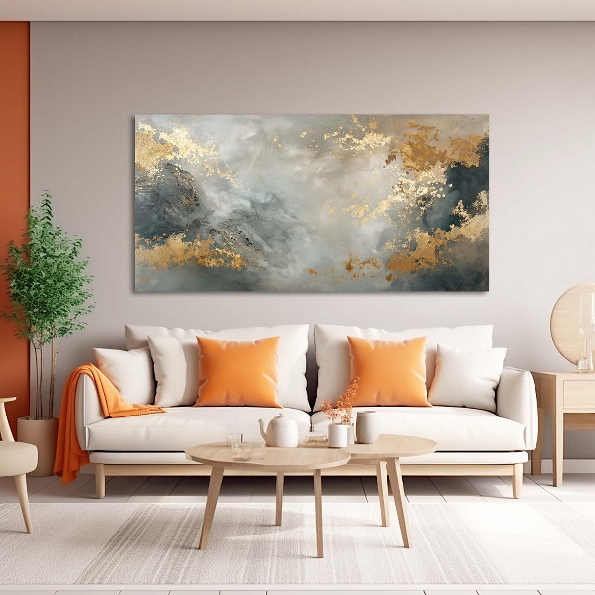 White Abstract Abstract Wall Art for Living Room Canvas Painting Prints Artwork Family Bedroom Office Decor