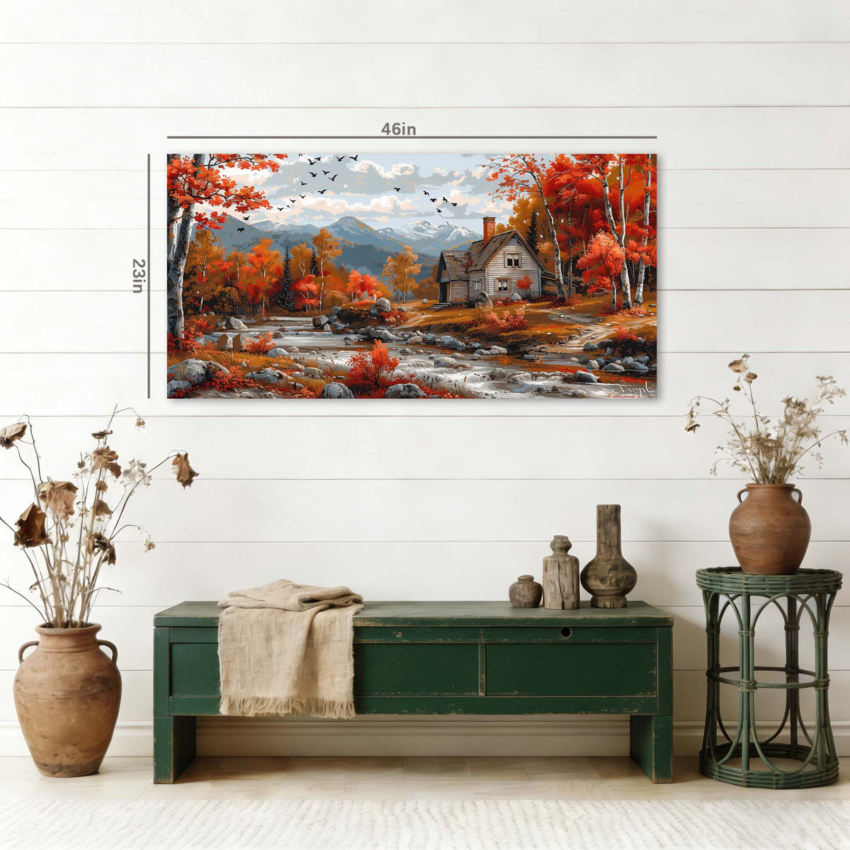 Khaki Rustic Nature Wall Art Art Deco Painting Prints Canvas Artwork Living Room Family Bedroom Office Decor