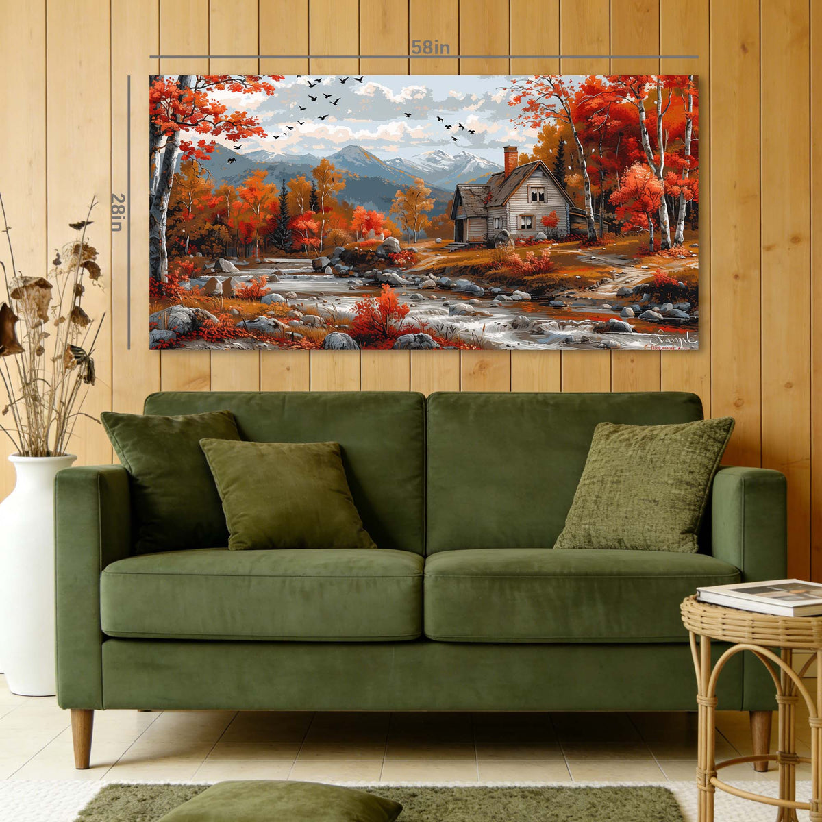 Khaki Rustic Nature Wall Art Art Deco Painting Prints Canvas Artwork Living Room Family Bedroom Office Decor