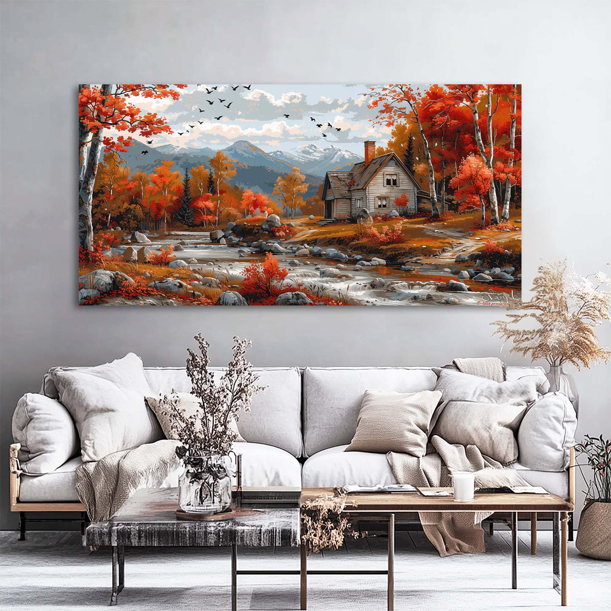 Khaki Rustic Nature Wall Art Art Deco Painting Prints Canvas Artwork Living Room Family Bedroom Office Decor
