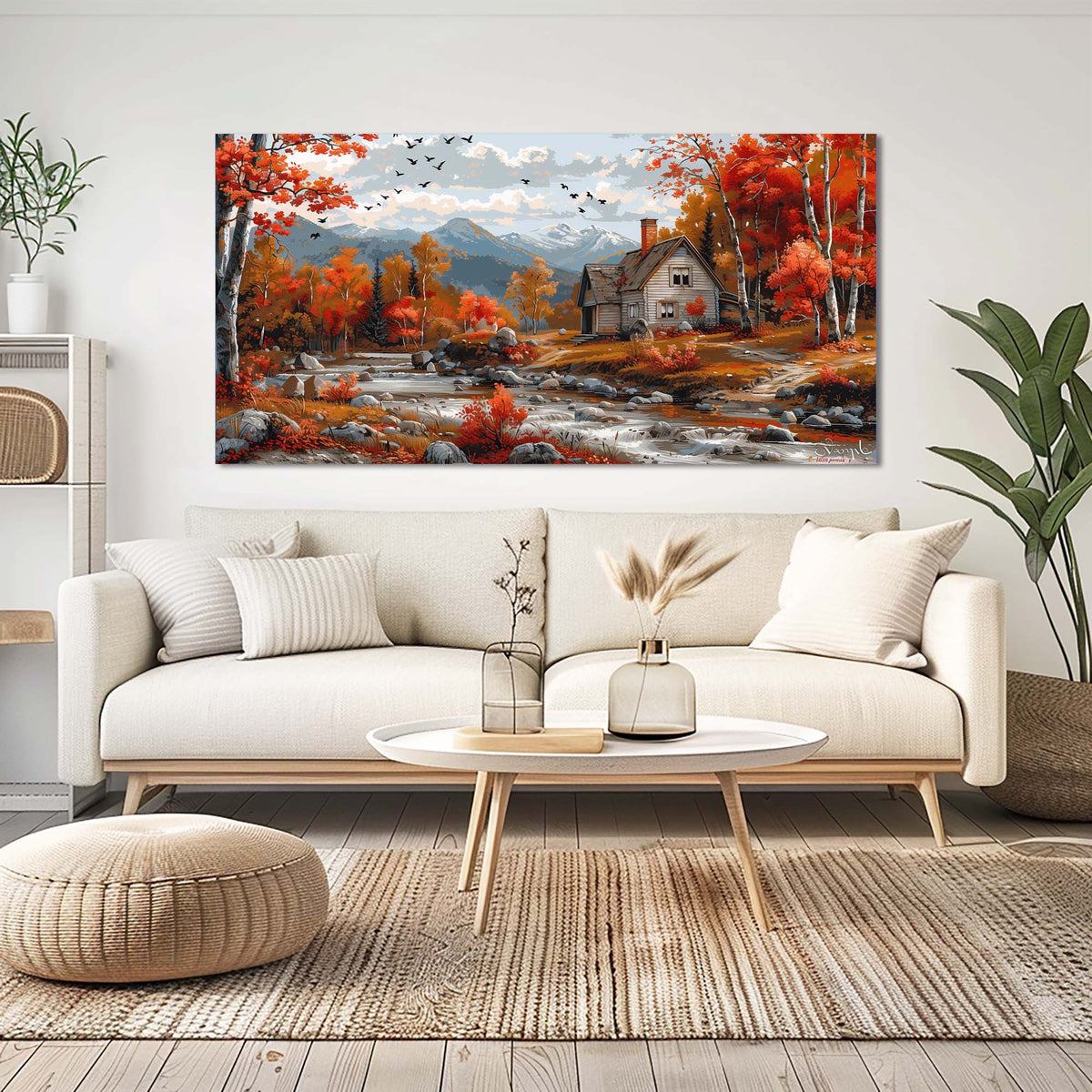 Khaki Rustic Nature Wall Art Art Deco Painting Prints Canvas Artwork Living Room Family Bedroom Office Decor