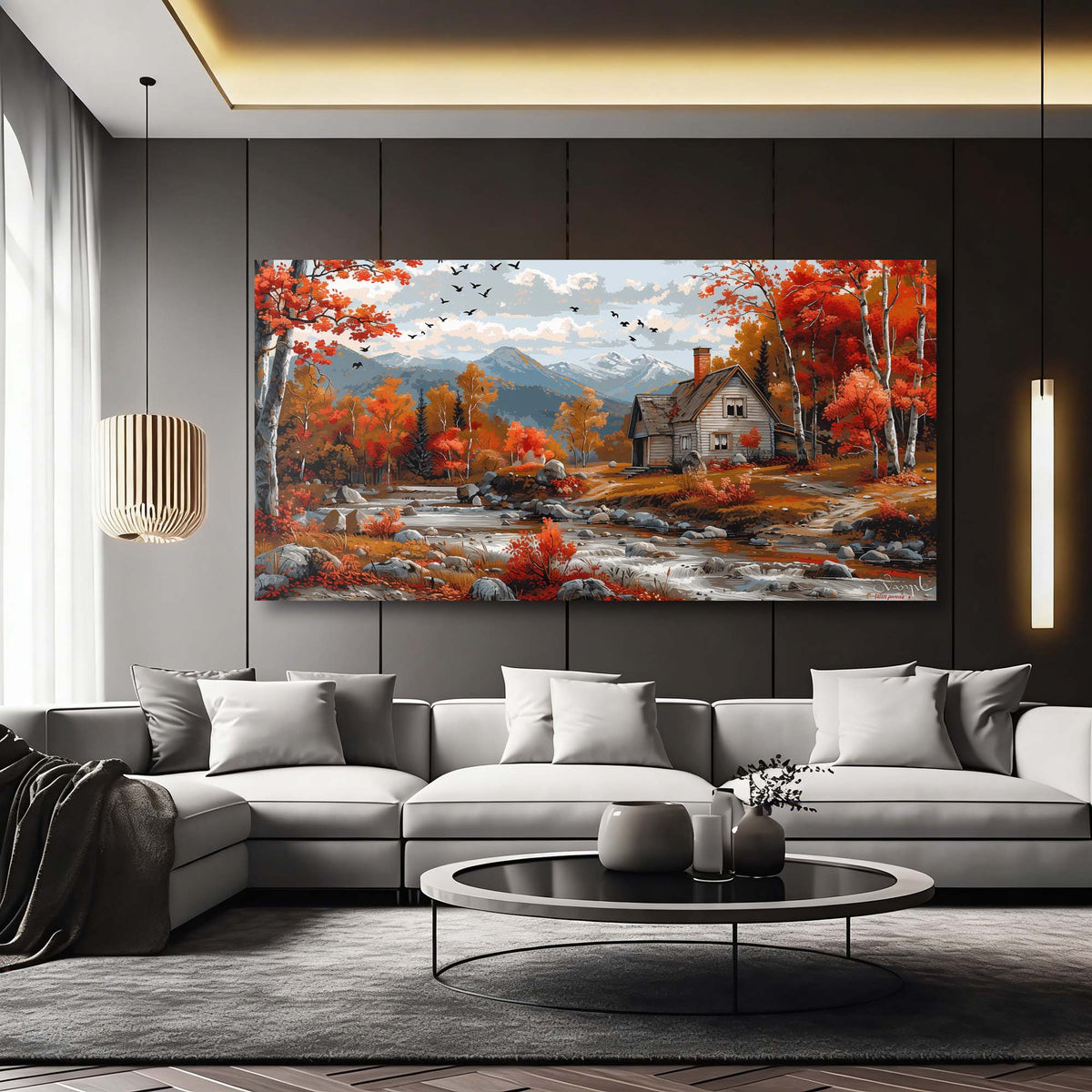 Khaki Rustic Nature Wall Art Art Deco Painting Prints Canvas Artwork Living Room Family Bedroom Office Decor