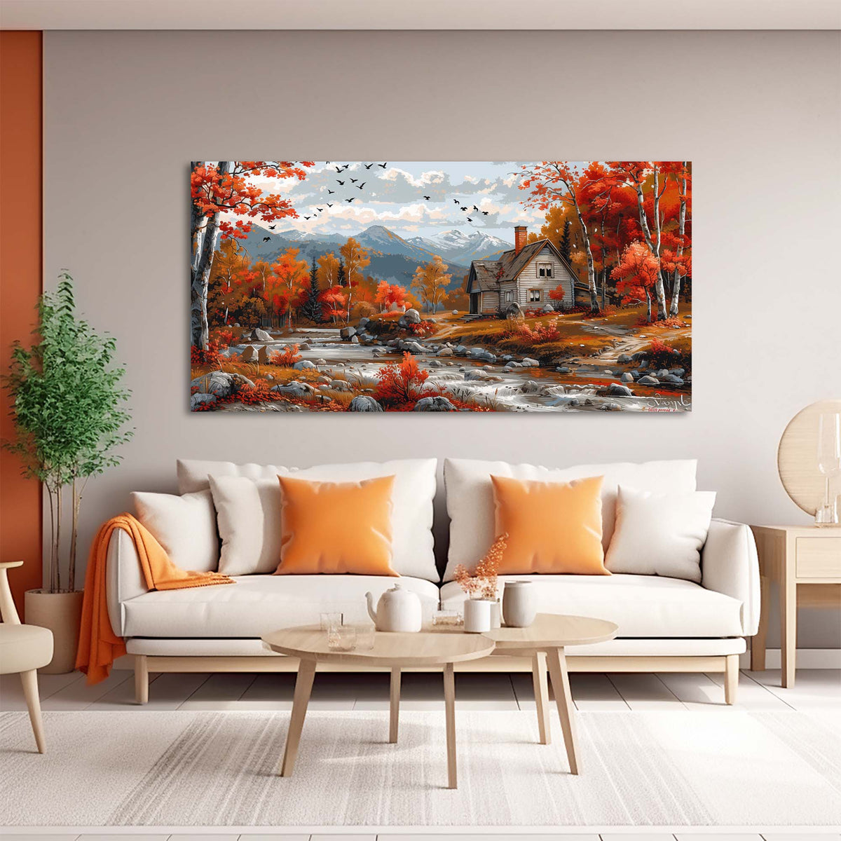 Khaki Rustic Nature Wall Art Art Deco Painting Prints Canvas Artwork Living Room Family Bedroom Office Decor