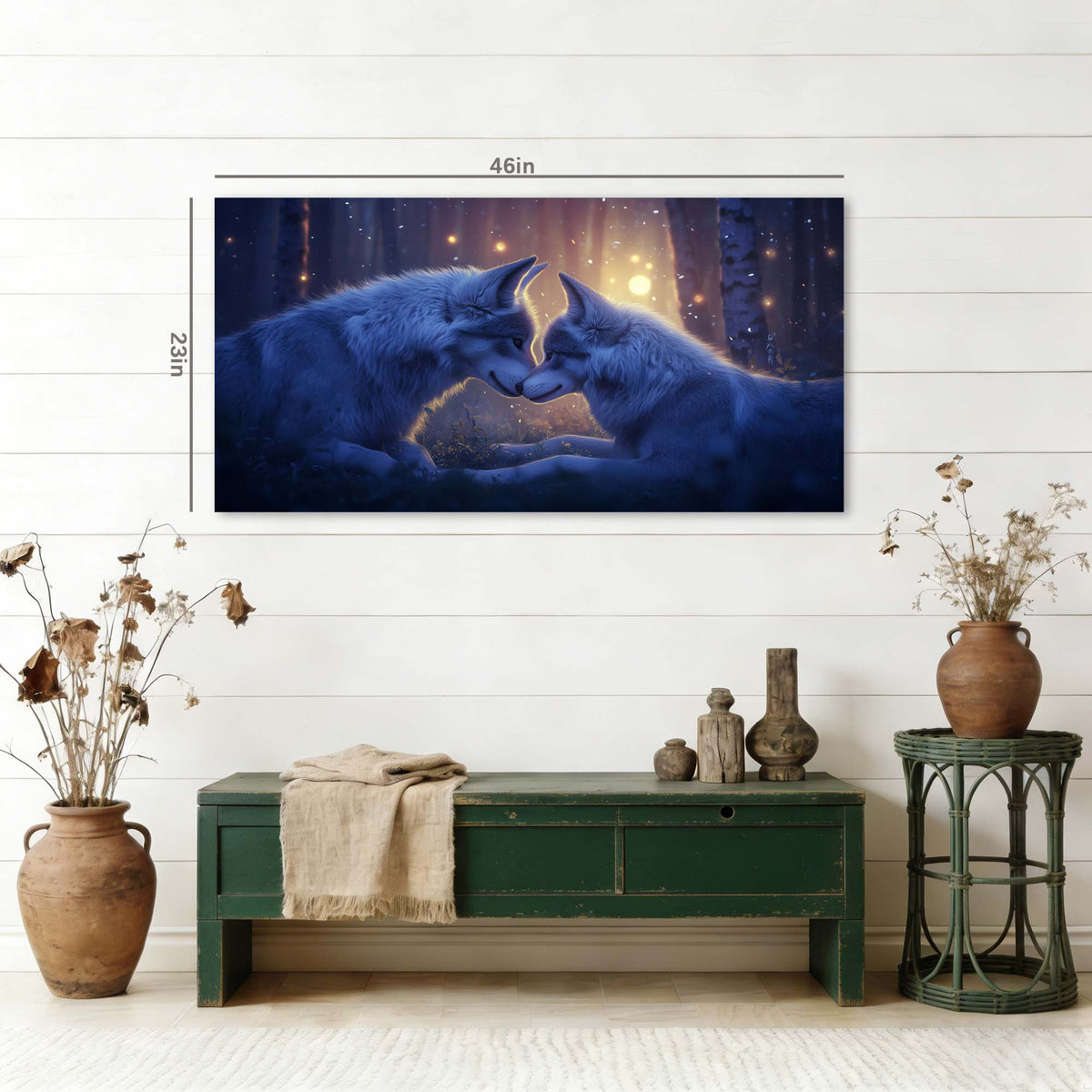 Navy Blue Fantasy Animals Wall Art Canvas Painting Prints Artwor Office Bedroom Living Room Decor