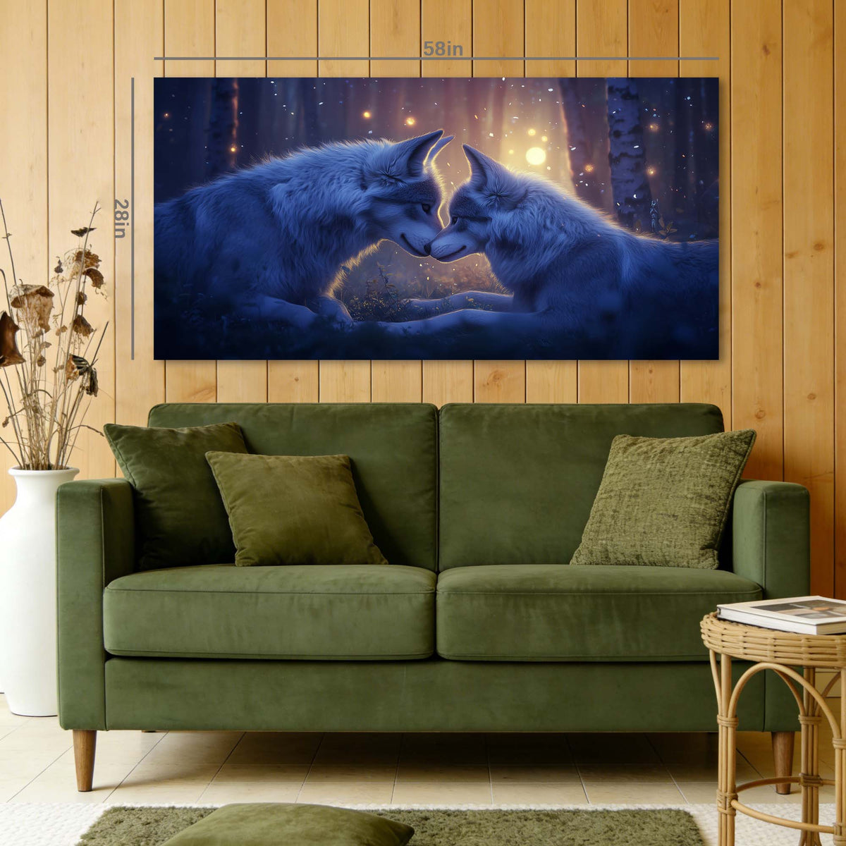 Navy Blue Fantasy Animals Wall Art Canvas Painting Prints Artwor Office Bedroom Living Room Decor