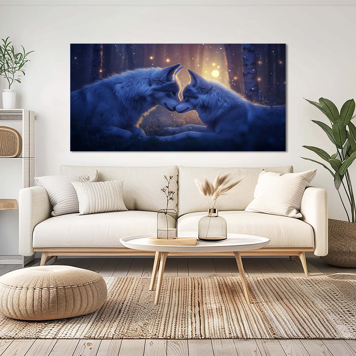 Navy Blue Fantasy Animals Wall Art Canvas Painting Prints Artwor Office Bedroom Living Room Decor