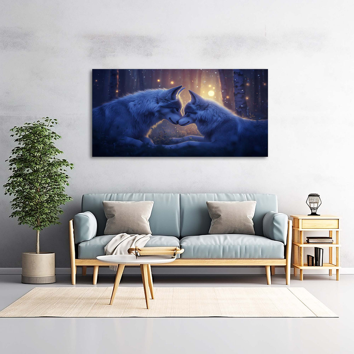 Navy Blue Fantasy Animals Wall Art Canvas Painting Prints Artwor Office Bedroom Living Room Decor