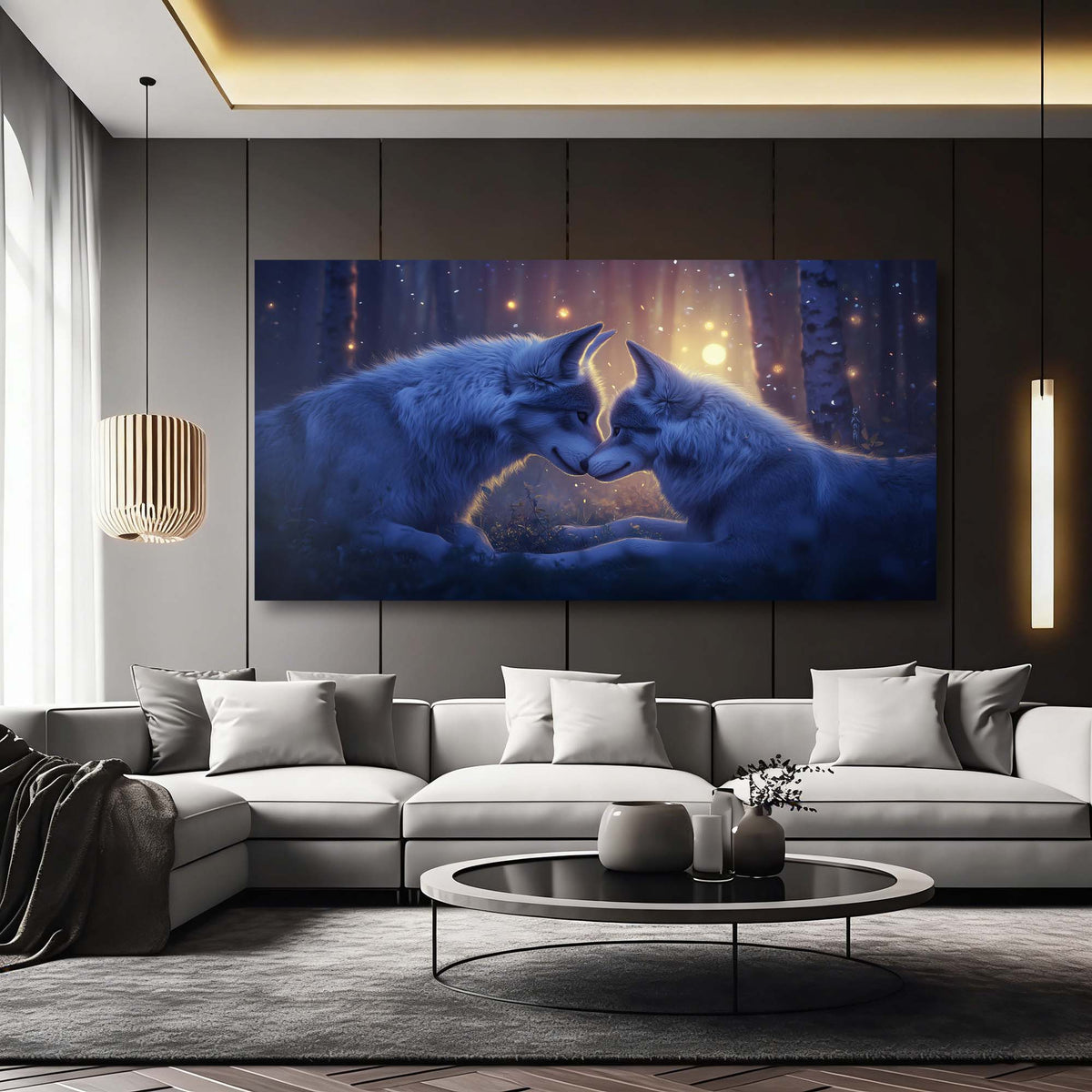 Navy Blue Fantasy Animals Wall Art Canvas Painting Prints Artwor Office Bedroom Living Room Decor