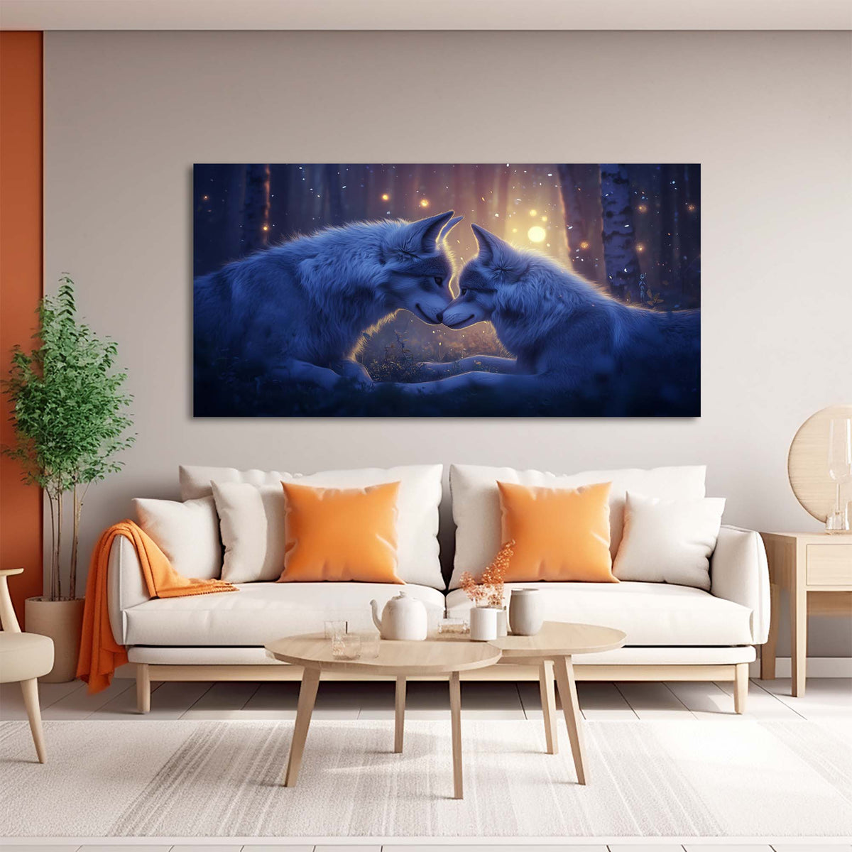 Navy Blue Fantasy Animals Wall Art Canvas Painting Prints Artwor Office Bedroom Living Room Decor