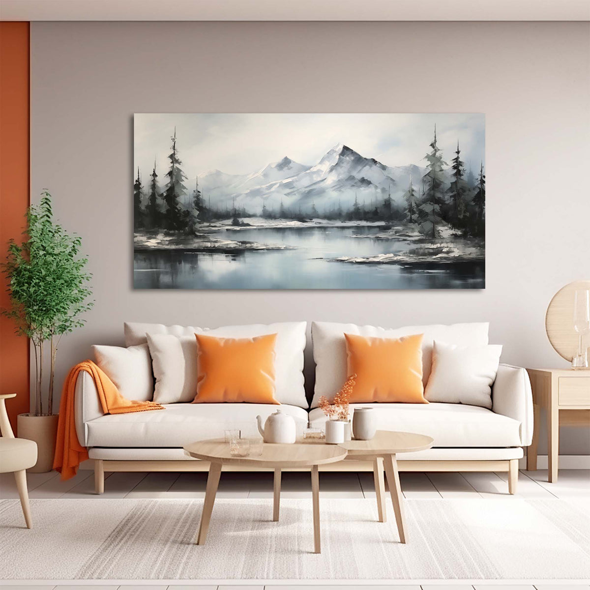 Red Nature Wall Art for Living Room Canvas Painting Prints Art Deco Artwork Office Bedroom Decor
