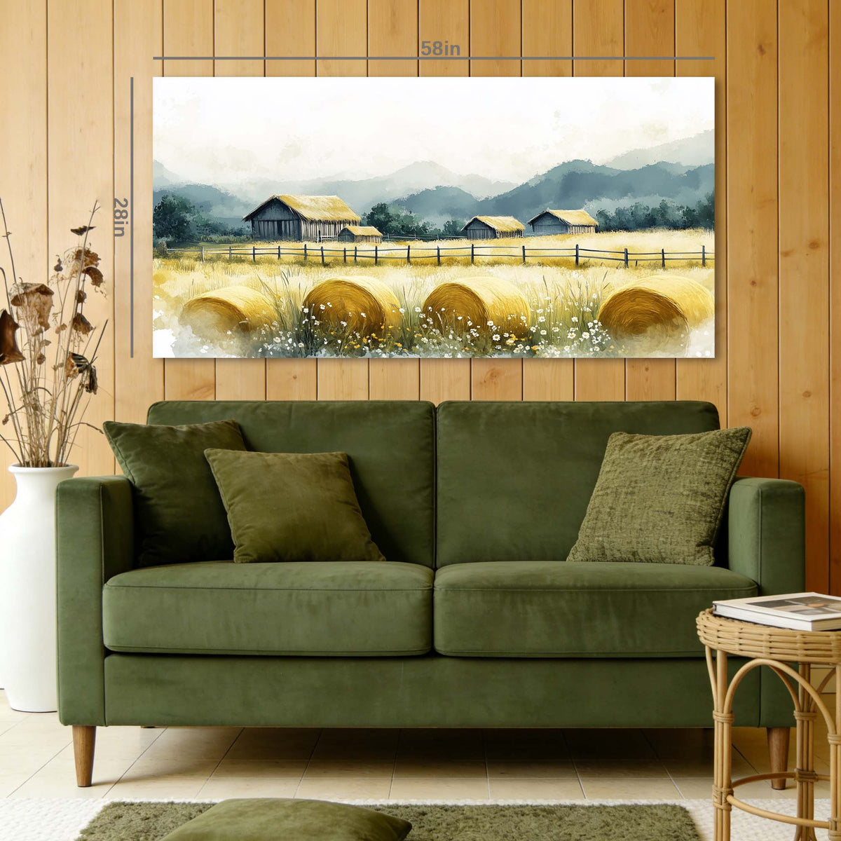 Khaki Country Nature Wall Art Canvas Painting Prints Artwor Office Bedroom Living Room Decor