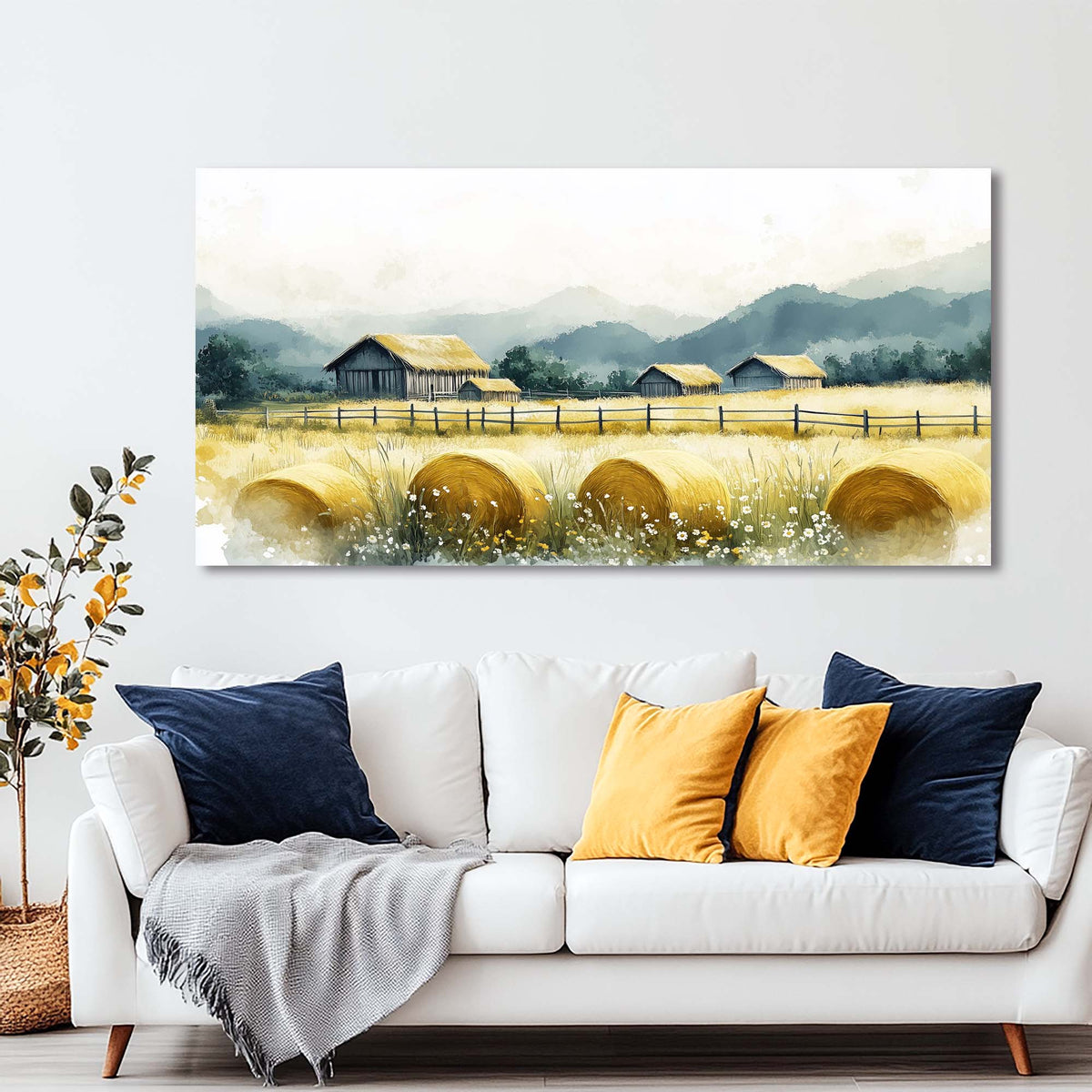 Khaki Country Nature Wall Art Canvas Painting Prints Artwor Office Bedroom Living Room Decor