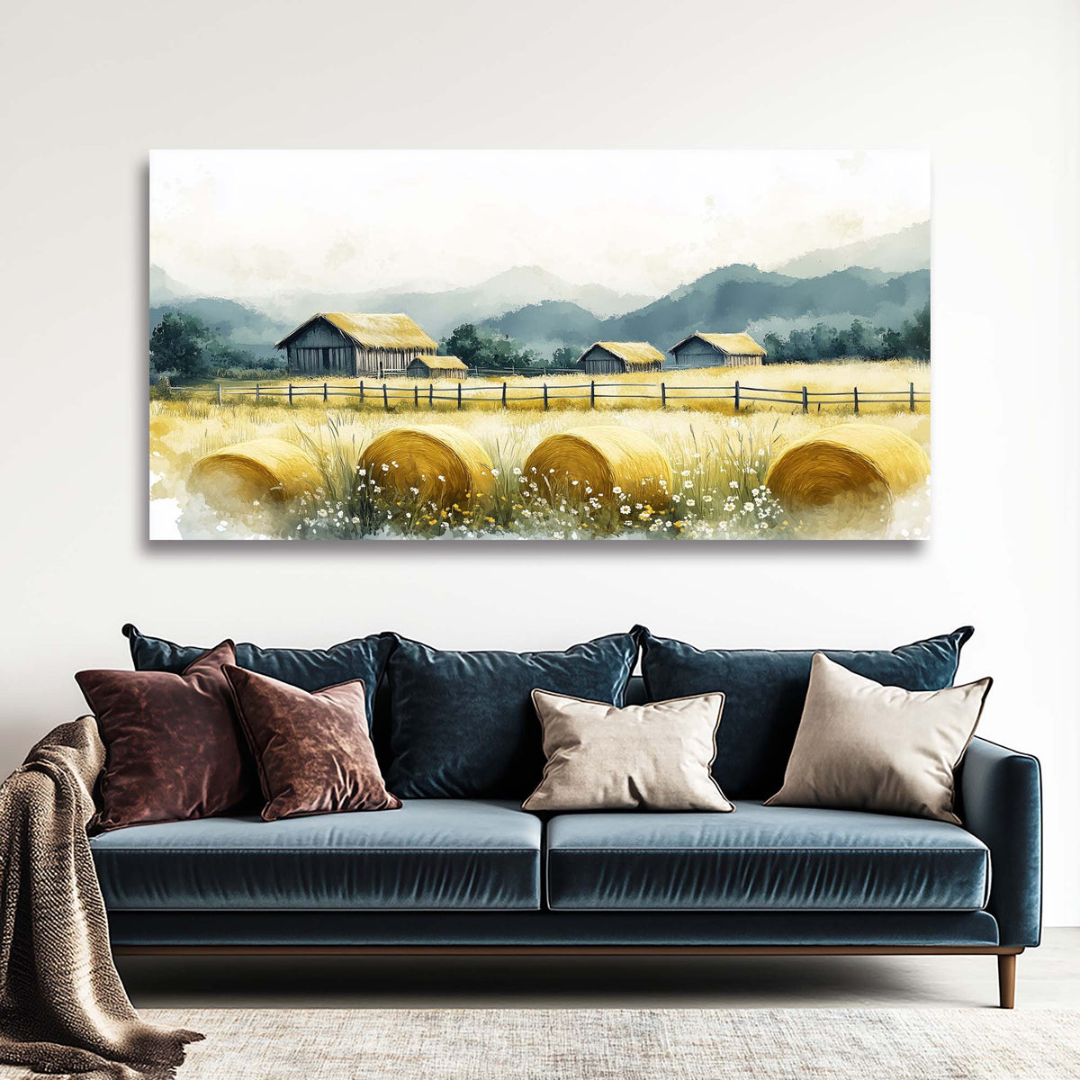 Khaki Country Nature Wall Art Canvas Painting Prints Artwor Office Bedroom Living Room Decor