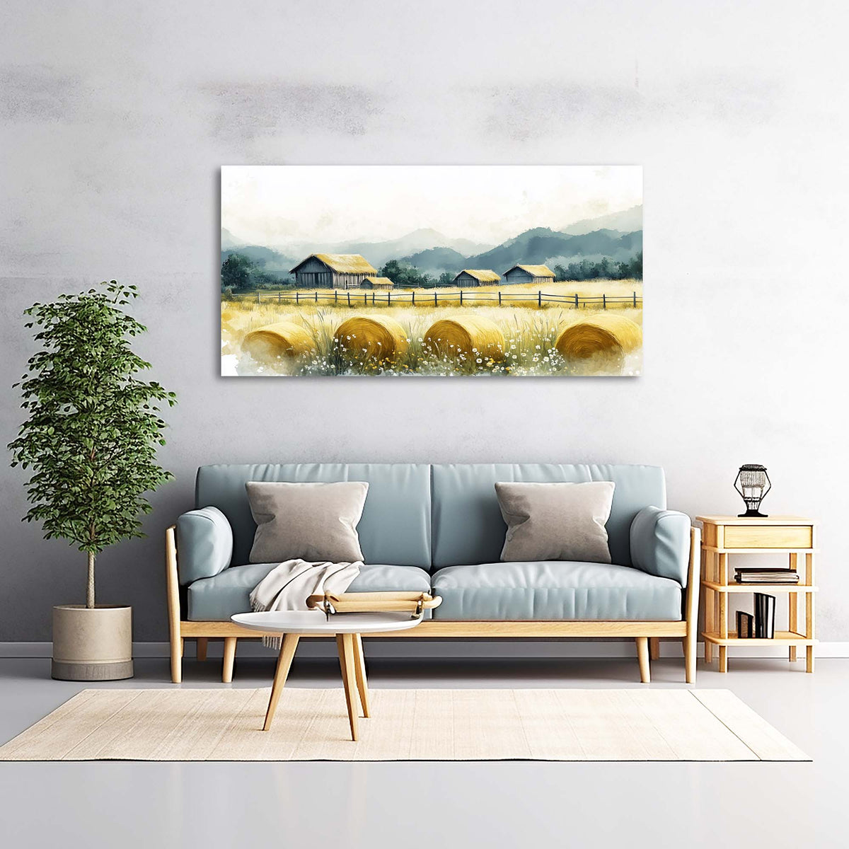 Khaki Country Nature Wall Art Canvas Painting Prints Artwor Office Bedroom Living Room Decor