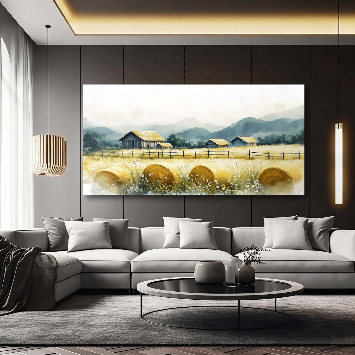 Khaki Country Nature Wall Art Canvas Painting Prints Artwor Office Bedroom Living Room Decor