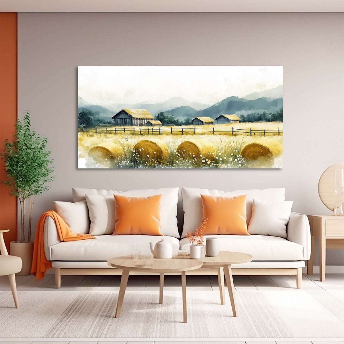 Khaki Country Nature Wall Art Canvas Painting Prints Artwor Office Bedroom Living Room Decor