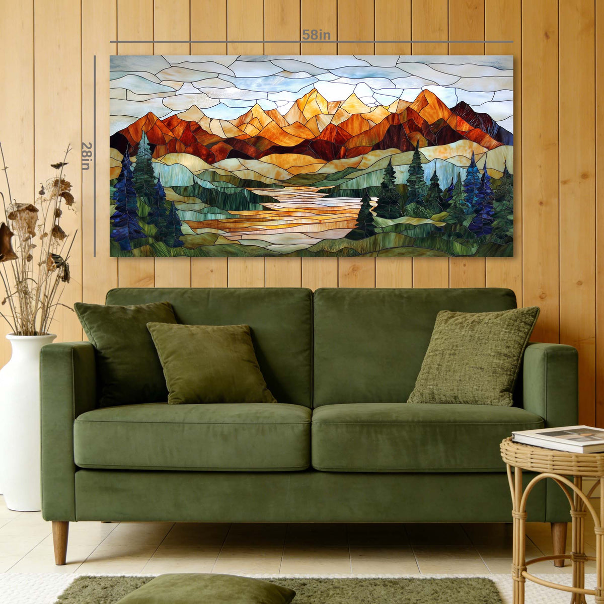 Navy Blue Traditional Nature Wall Art for Living Room Canvas Painting Prints Artwork Family Bedroom Office Decor