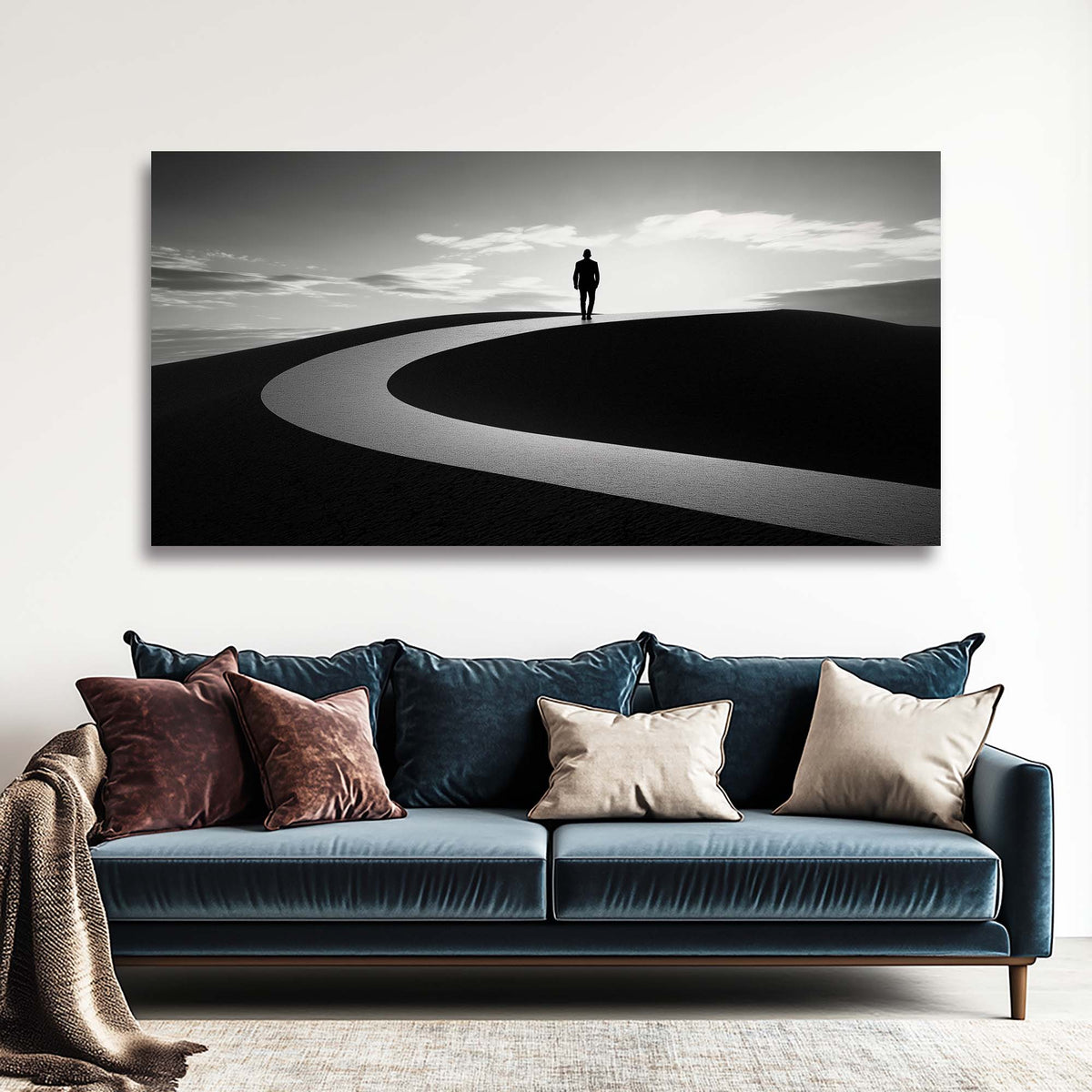 Black Abstract Wall Art for Living Room Canvas Painting Prints Art Deco Artwork Office Bedroom Decor