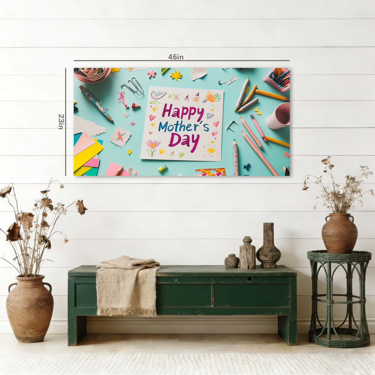 Navy Blue Pretty Floral Wall Art for Living Room Canvas Painting Prints Artwork Family Bedroom Office Decor