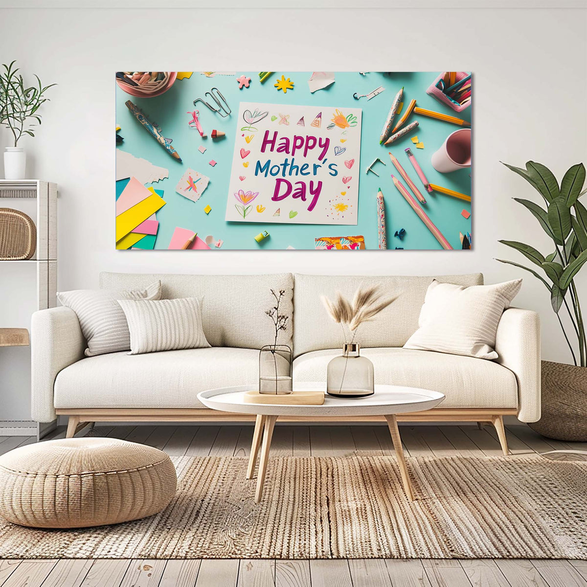 Navy Blue Pretty Floral Wall Art for Living Room Canvas Painting Prints Artwork Family Bedroom Office Decor