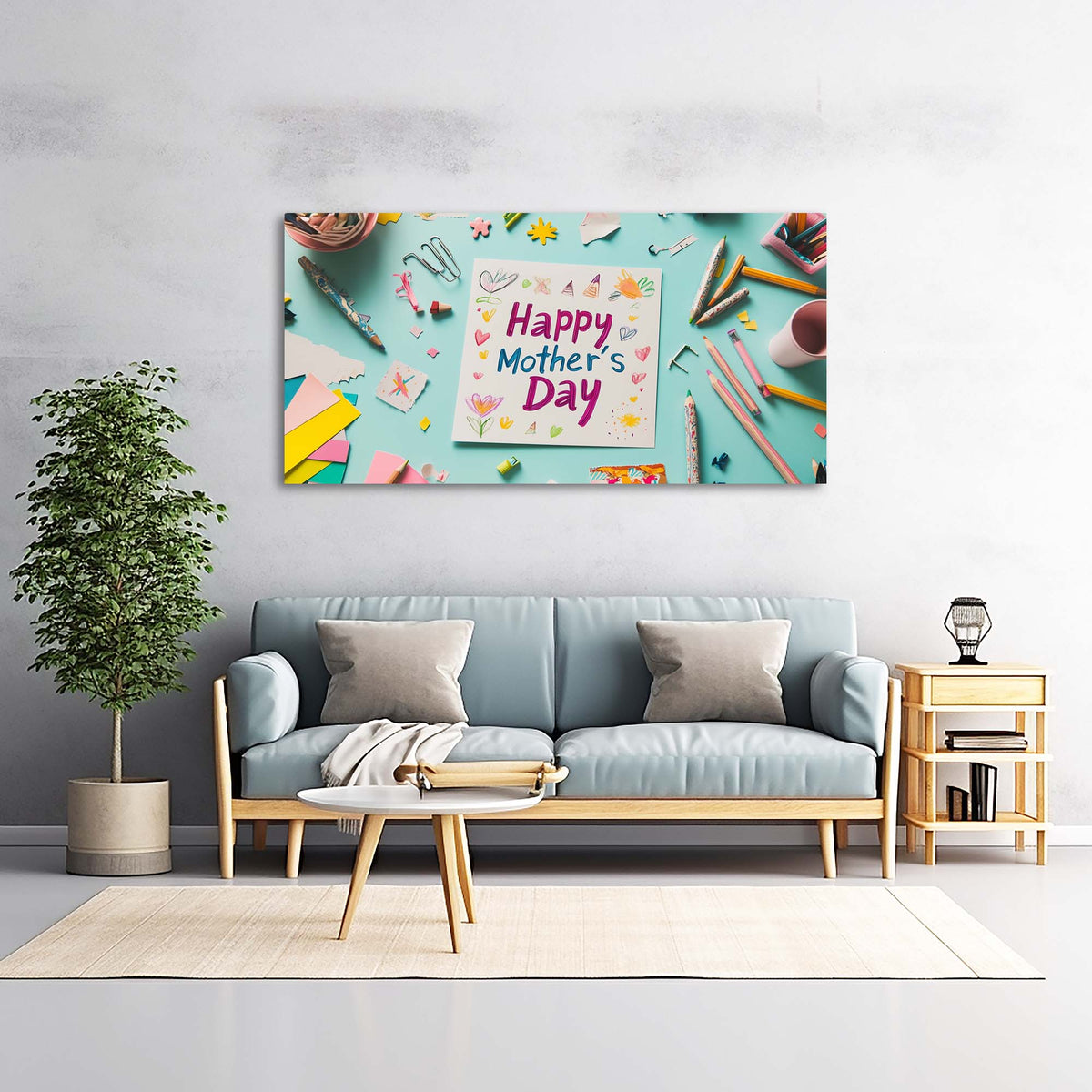 Navy Blue Pretty Floral Wall Art for Living Room Canvas Painting Prints Artwork Family Bedroom Office Decor