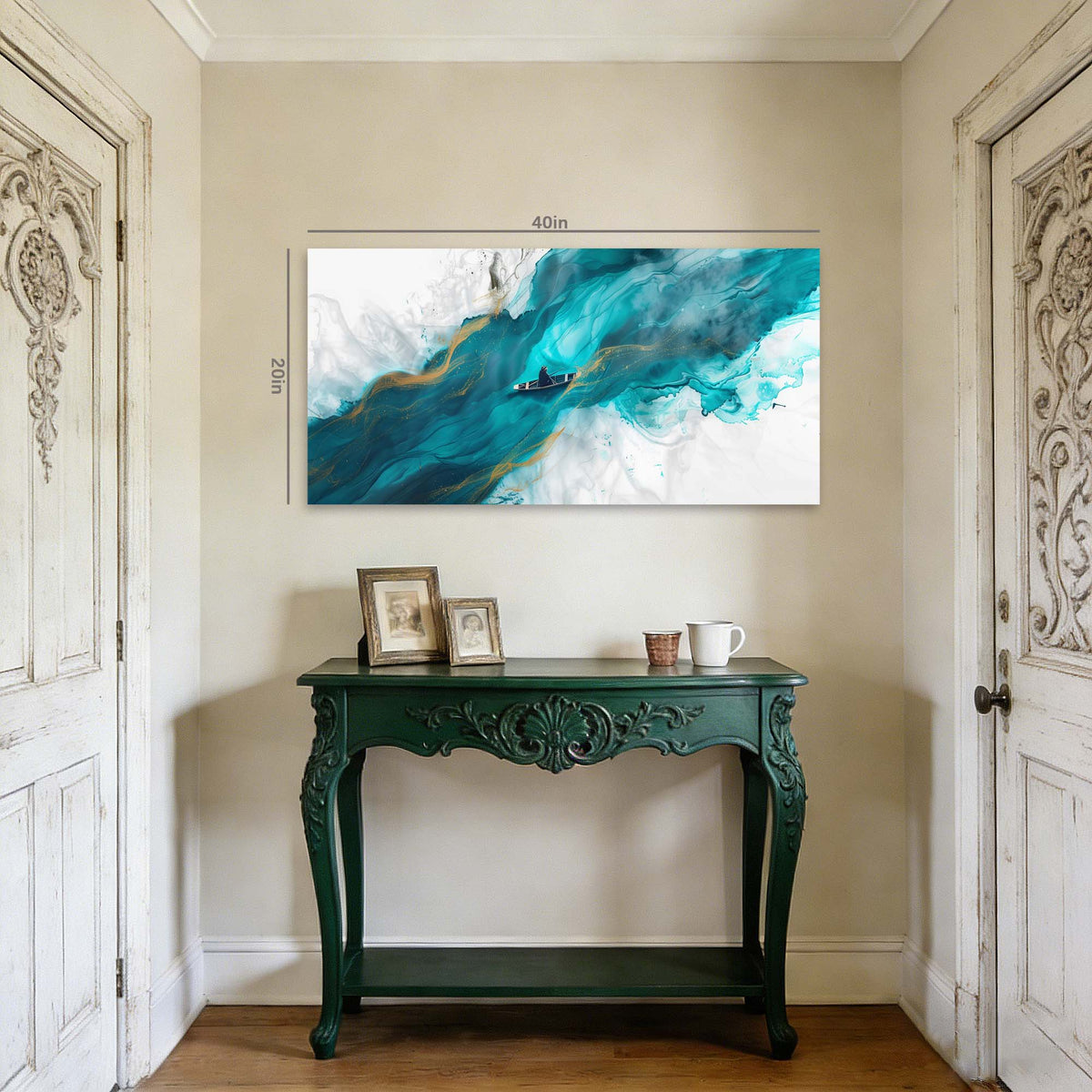 Blue Abstract Wall Art for Living Room Canvas Painting Prints Art Deco Artwork Office Bedroom Decor