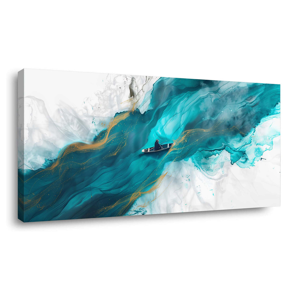 Blue Abstract Wall Art for Living Room Canvas Painting Prints Art Deco Artwork Office Bedroom Decor