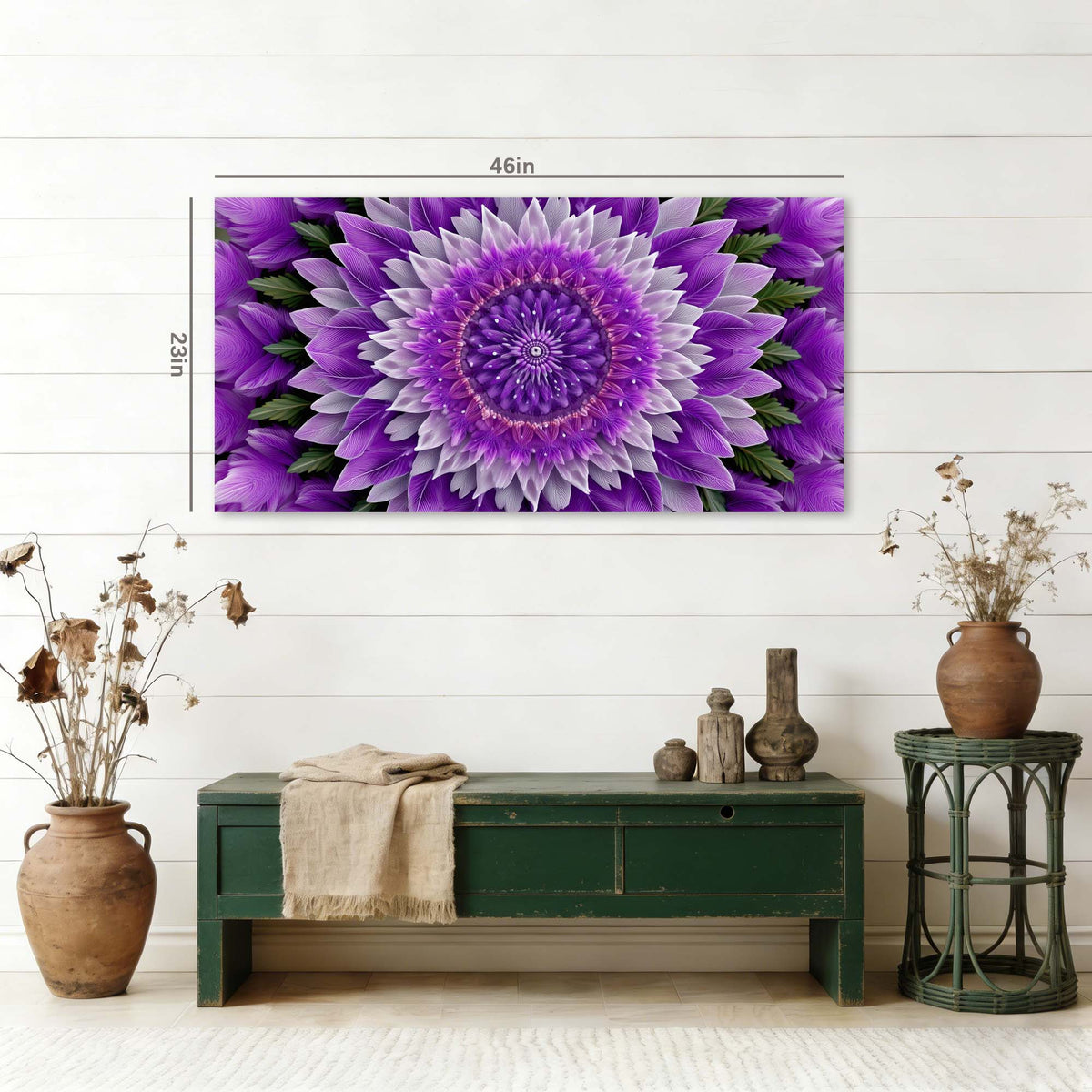 Purple Floral Floral Canvas Wall Art for Living Room Prints Artwork Bedroom Office Decor