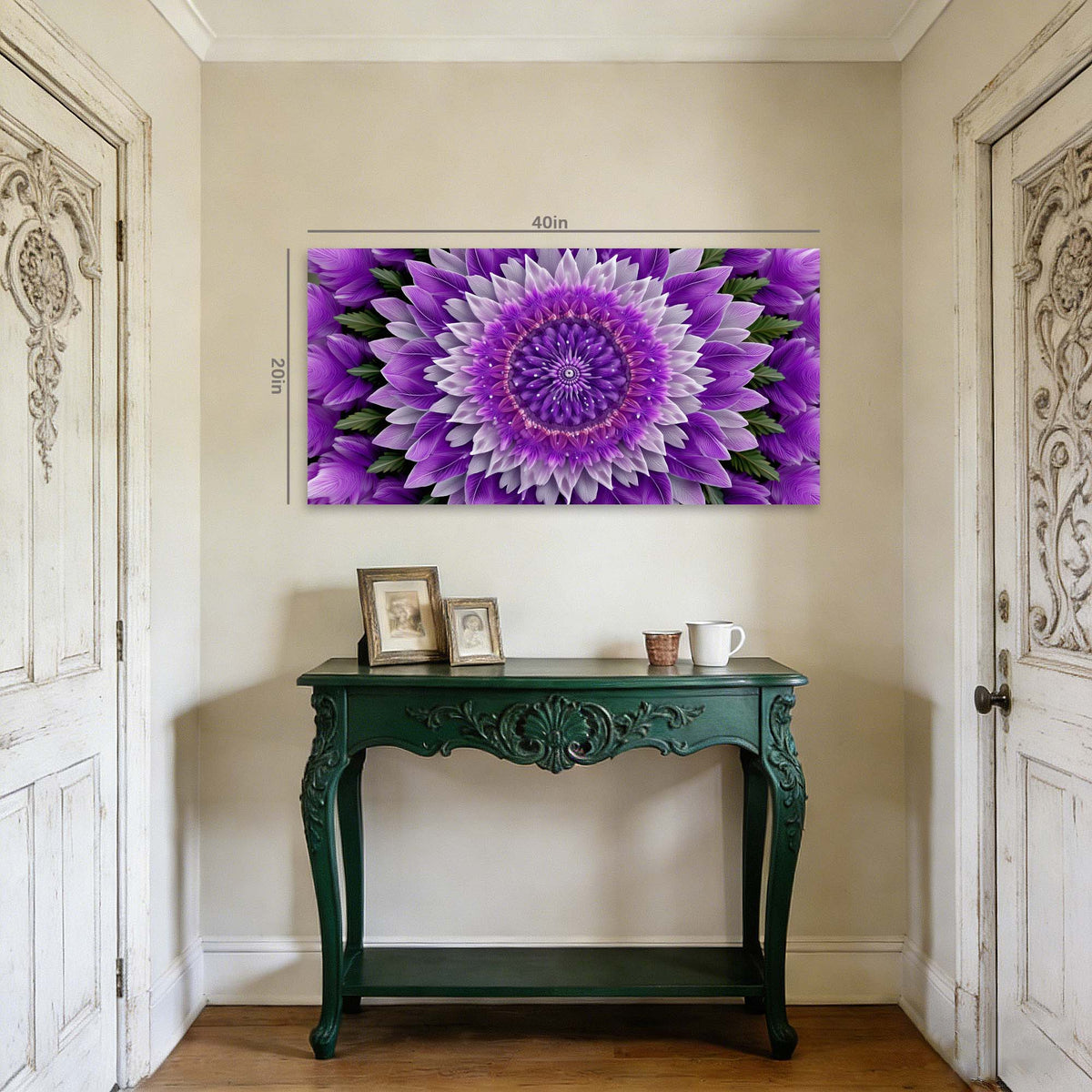 Purple Floral Floral Canvas Wall Art for Living Room Prints Artwork Bedroom Office Decor