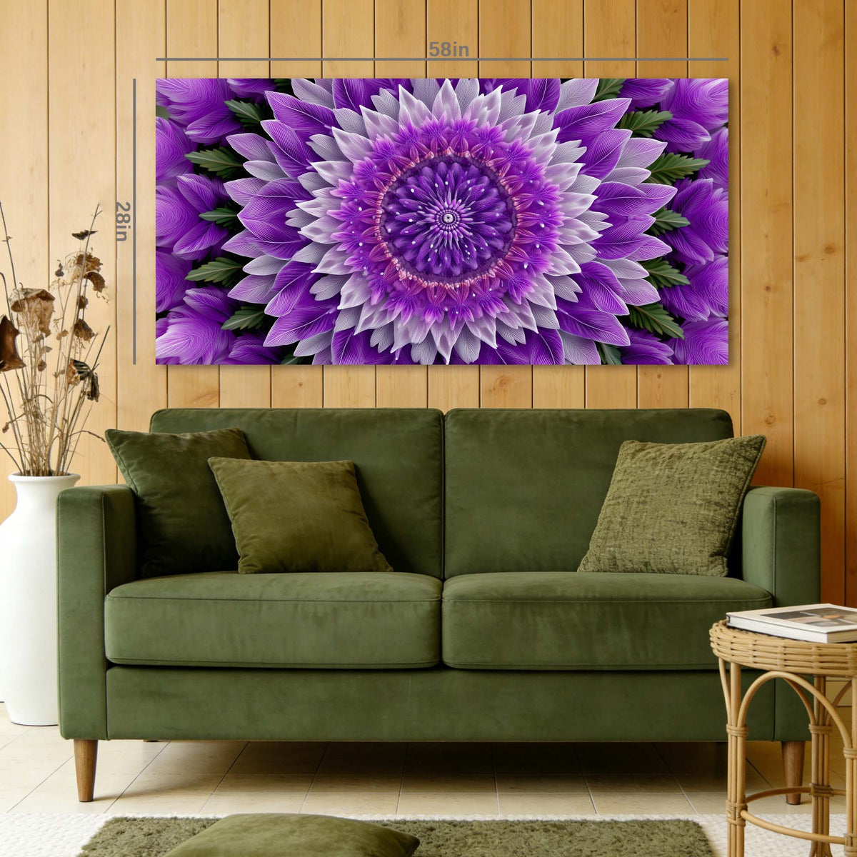 Purple Floral Floral Canvas Wall Art for Living Room Prints Artwork Bedroom Office Decor