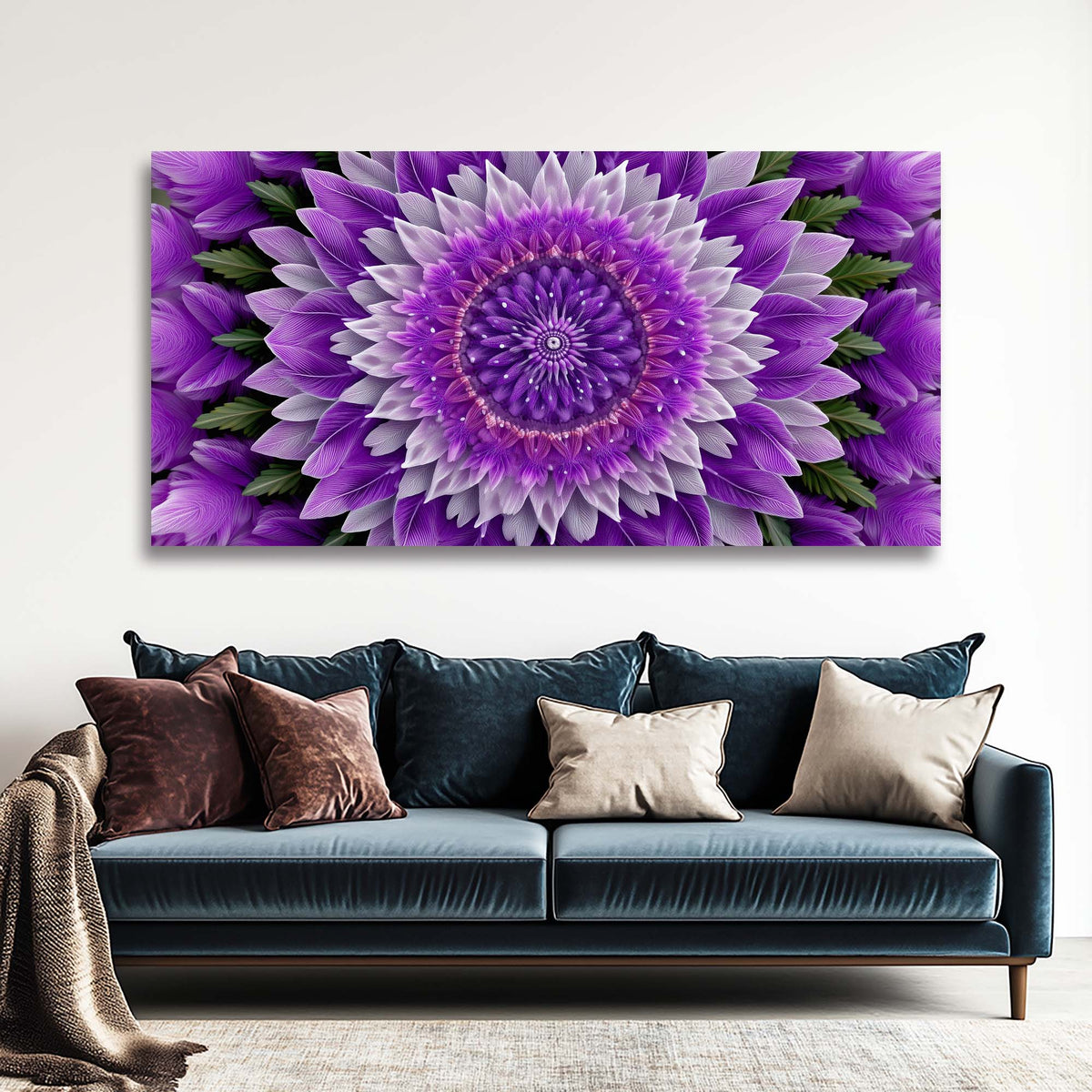 Purple Floral Floral Canvas Wall Art for Living Room Prints Artwork Bedroom Office Decor