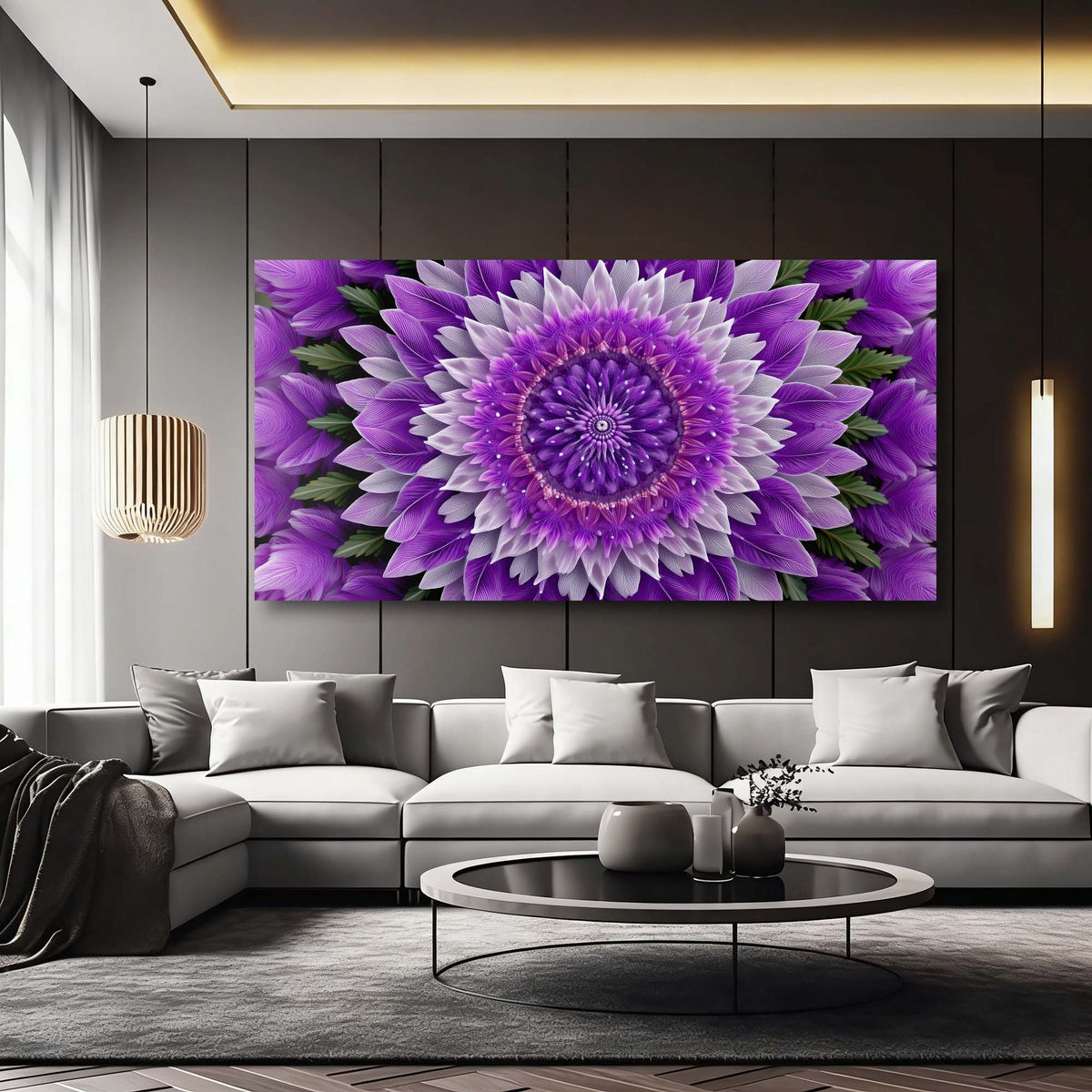 Purple Floral Floral Canvas Wall Art for Living Room Prints Artwork Bedroom Office Decor