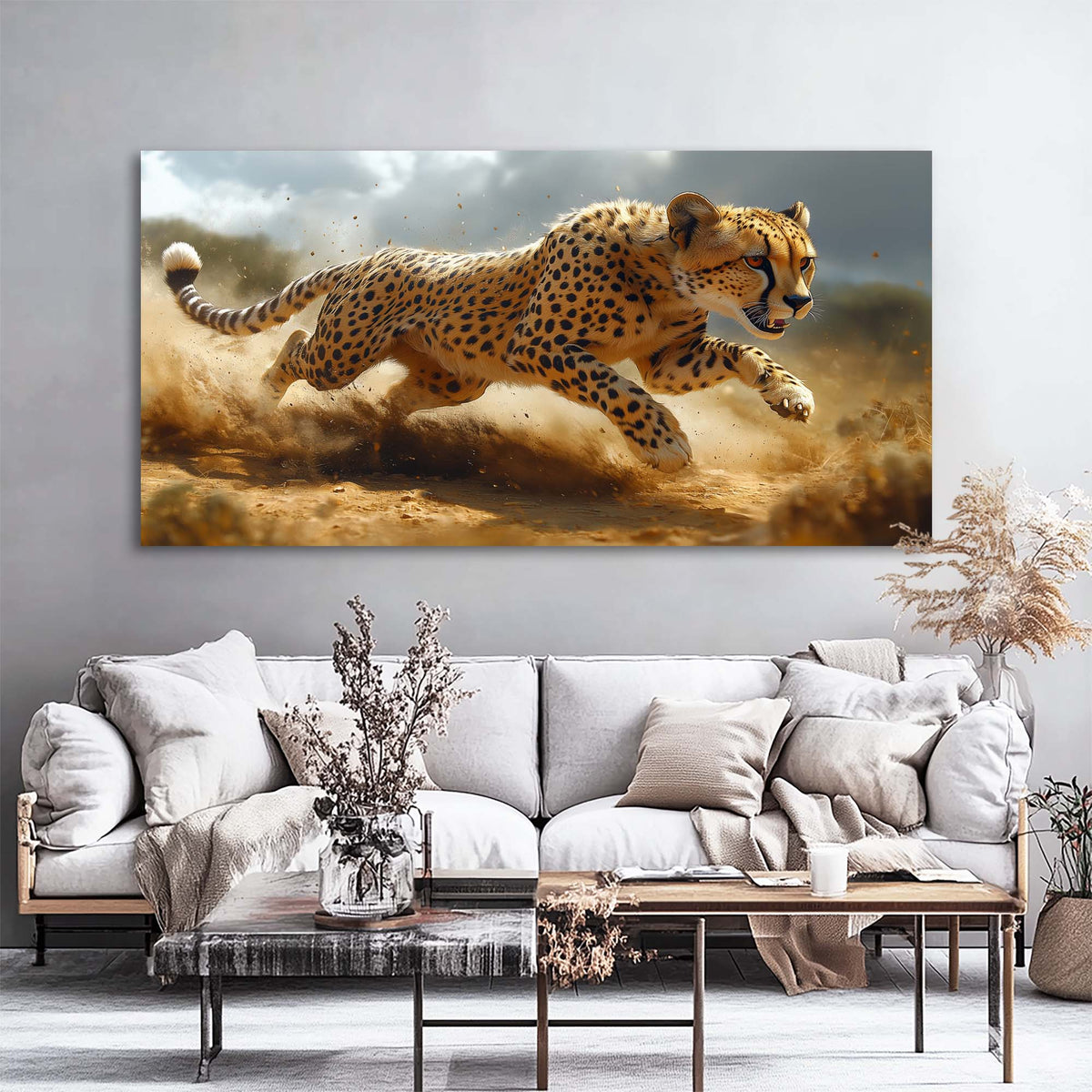 Navy Blue Wildlife Animals Canvas Wall Art for Living Room Prints Artwork Bedroom Office Decor