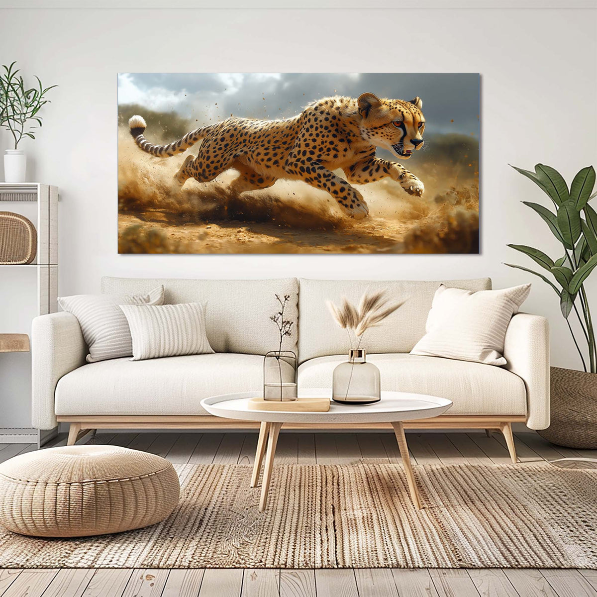 Navy Blue Wildlife Animals Canvas Wall Art for Living Room Prints Artwork Bedroom Office Decor