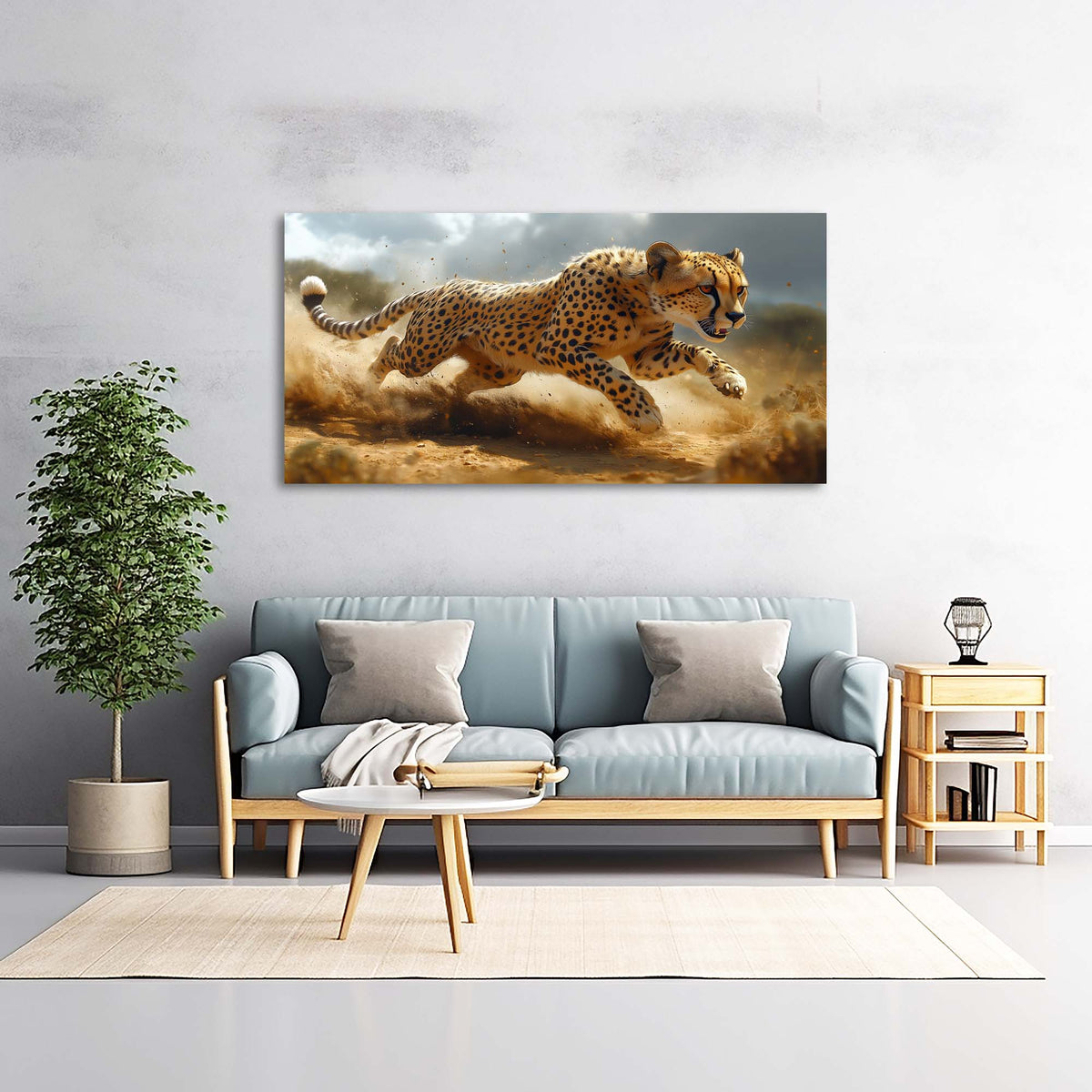 Navy Blue Wildlife Animals Canvas Wall Art for Living Room Prints Artwork Bedroom Office Decor