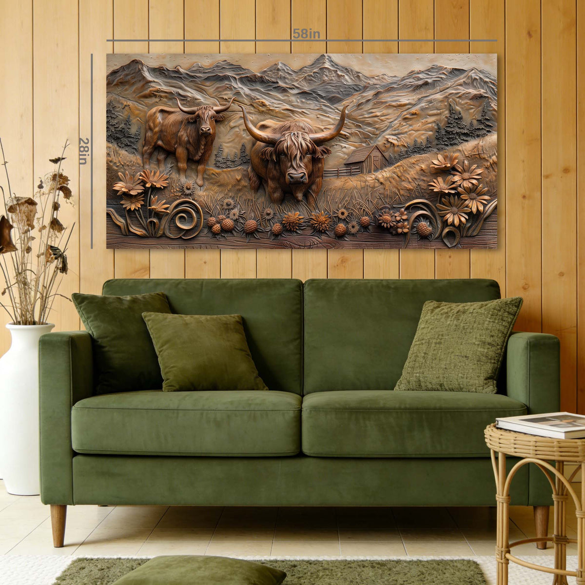 Khaki Animals Wall Art for Living Room Canvas Painting Prints Art Deco Artwork Office Bedroom Decor