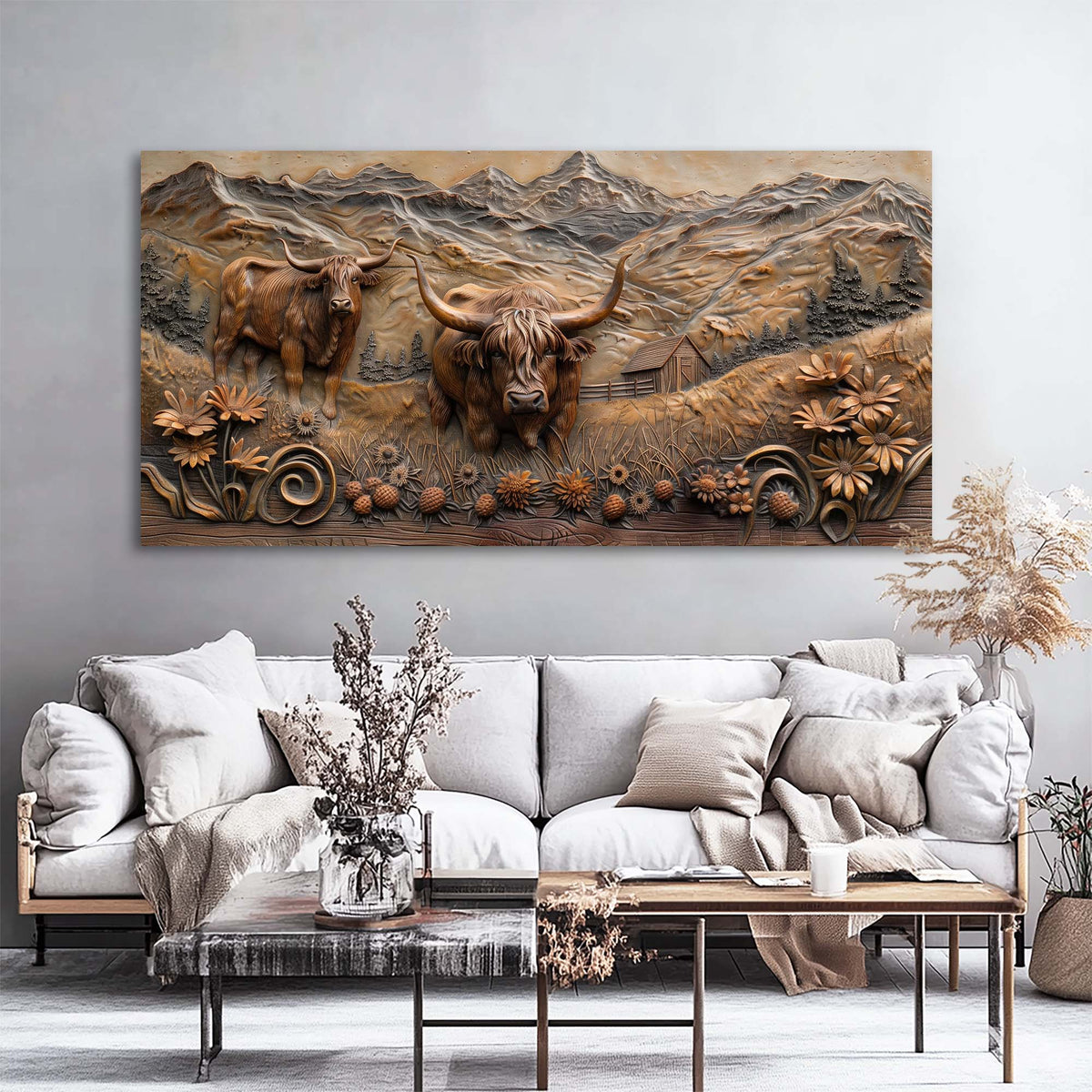 Khaki Animals Wall Art for Living Room Canvas Painting Prints Art Deco Artwork Office Bedroom Decor