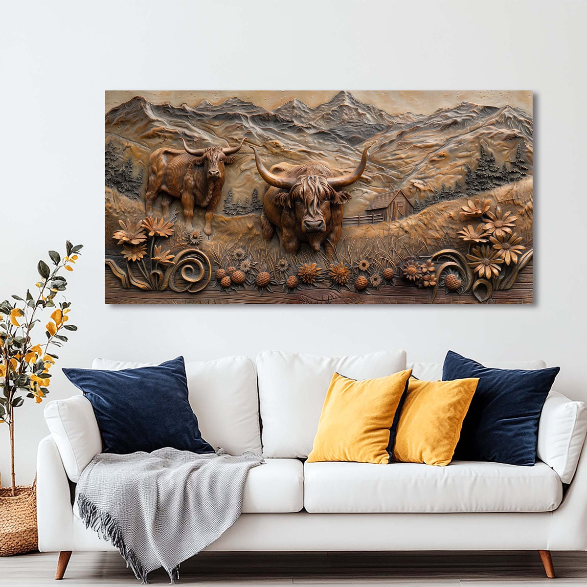 Khaki Animals Wall Art for Living Room Canvas Painting Prints Art Deco Artwork Office Bedroom Decor