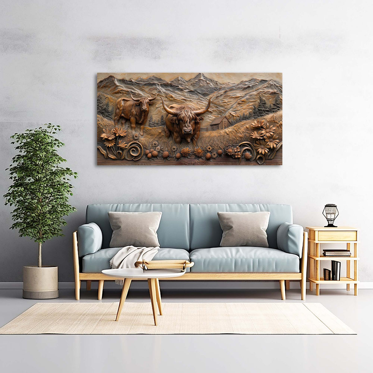 Khaki Animals Wall Art for Living Room Canvas Painting Prints Art Deco Artwork Office Bedroom Decor
