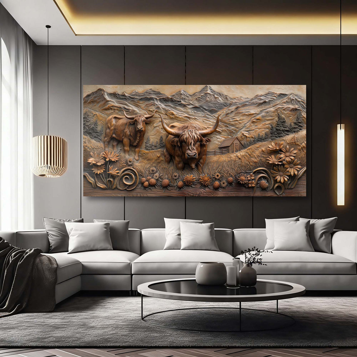 Khaki Animals Wall Art for Living Room Canvas Painting Prints Art Deco Artwork Office Bedroom Decor