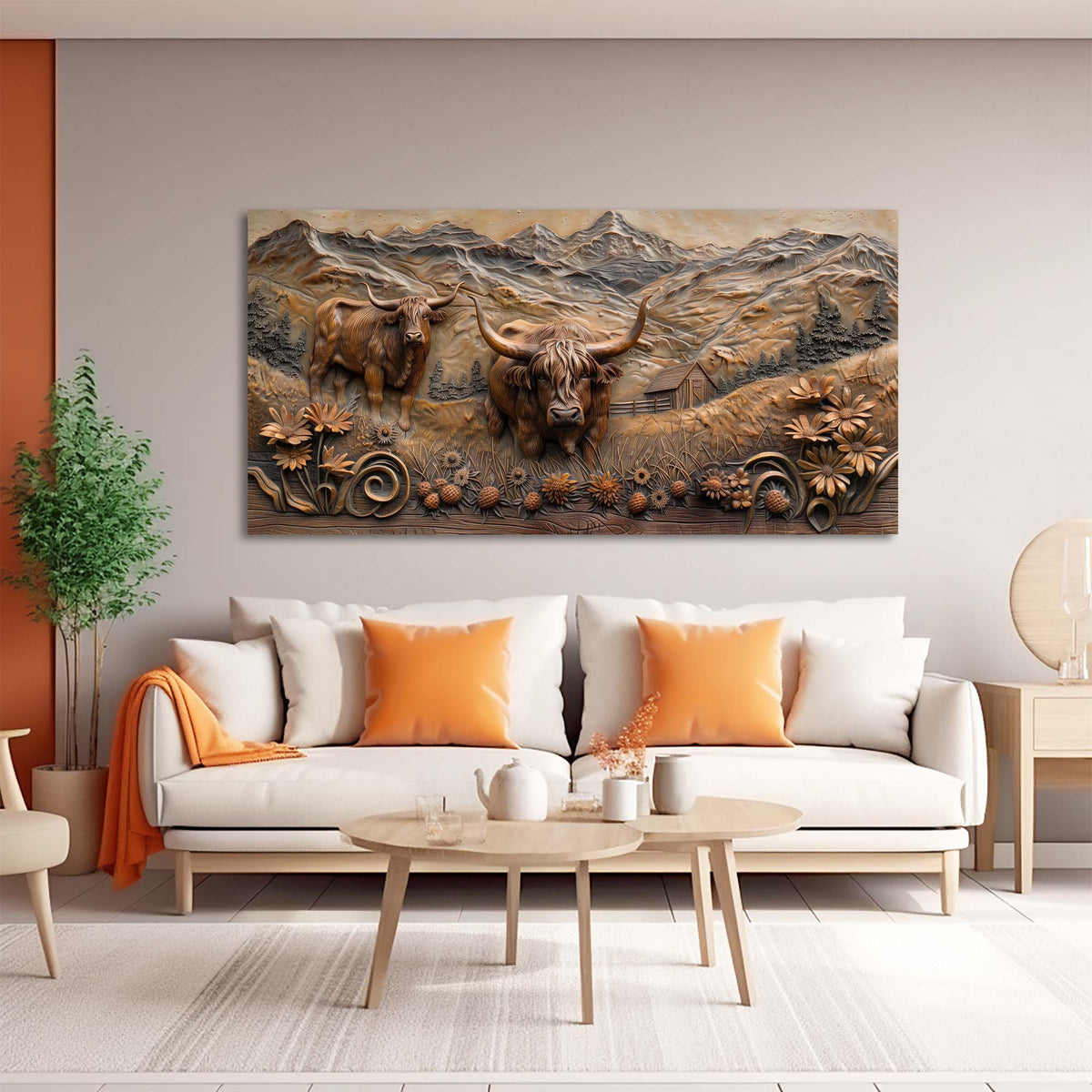 Khaki Animals Wall Art for Living Room Canvas Painting Prints Art Deco Artwork Office Bedroom Decor