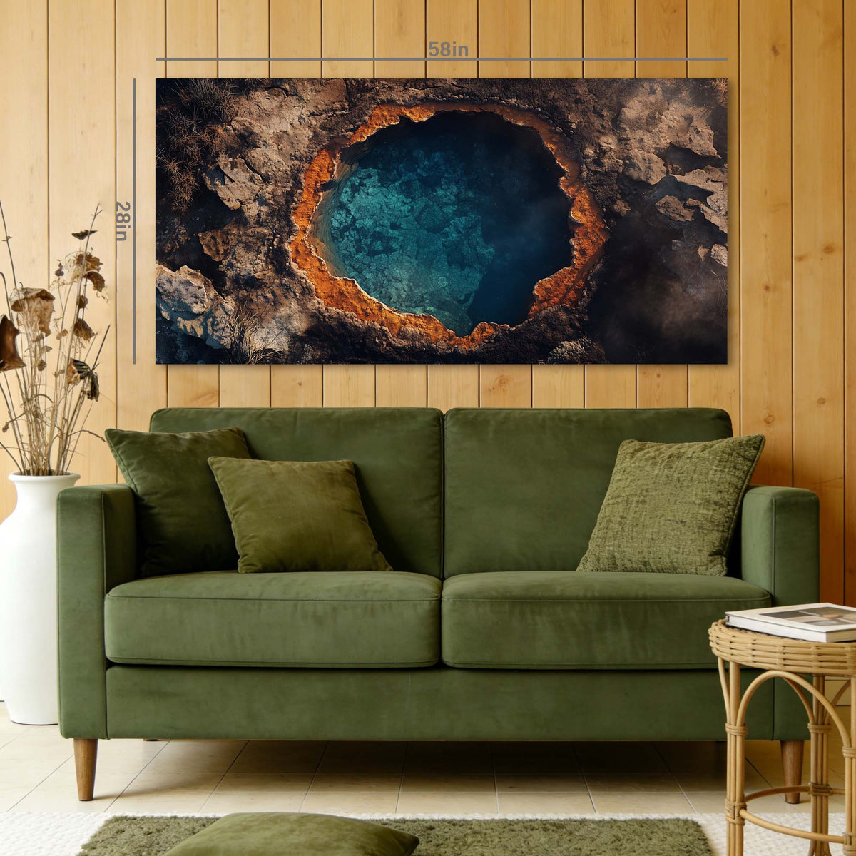 Navy Blue Nature Wall Art for Living Room Canvas Painting Prints Art Deco Artwork Office Bedroom Decor