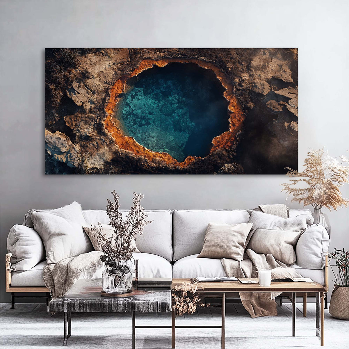 Navy Blue Nature Wall Art for Living Room Canvas Painting Prints Art Deco Artwork Office Bedroom Decor