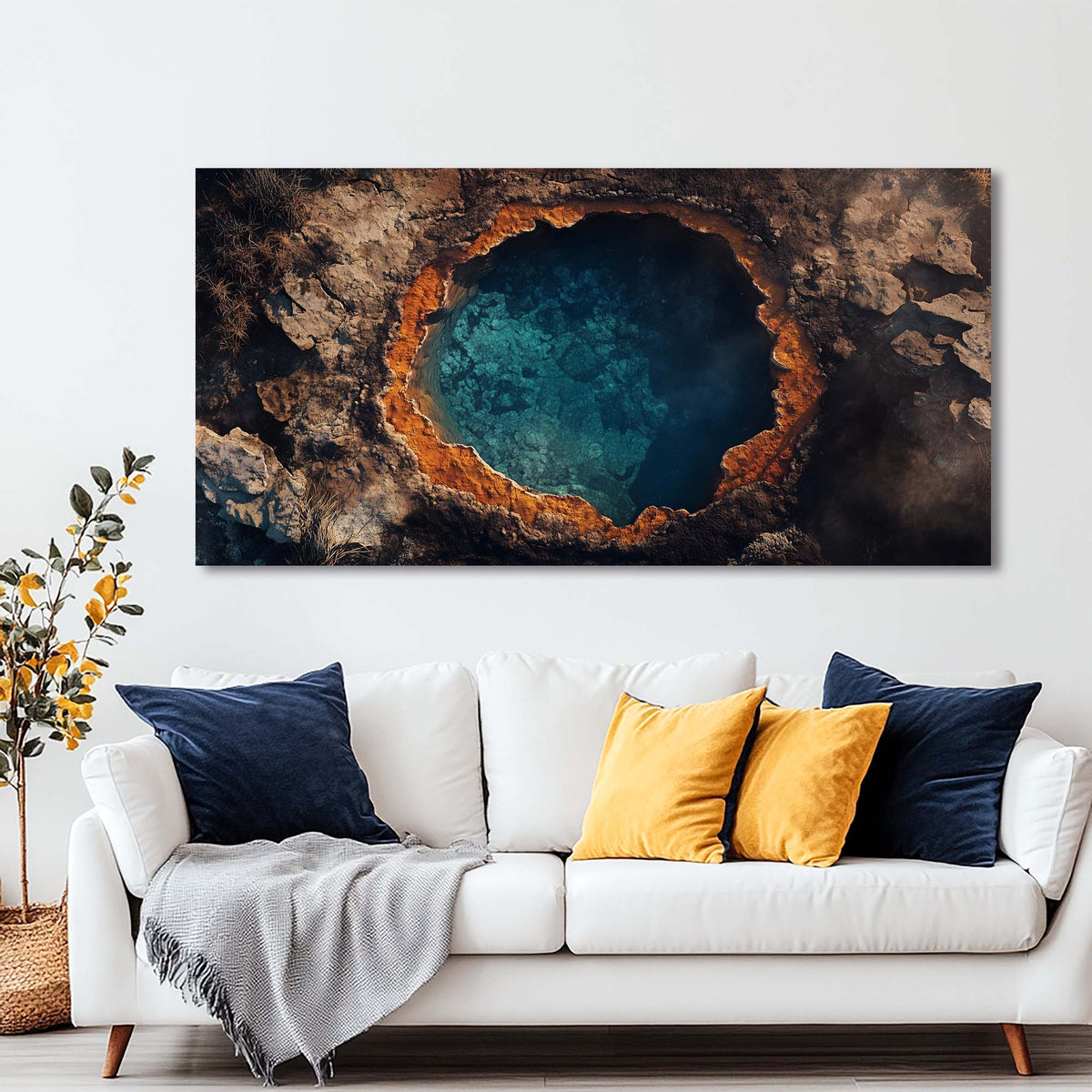 Navy Blue Nature Wall Art for Living Room Canvas Painting Prints Art Deco Artwork Office Bedroom Decor